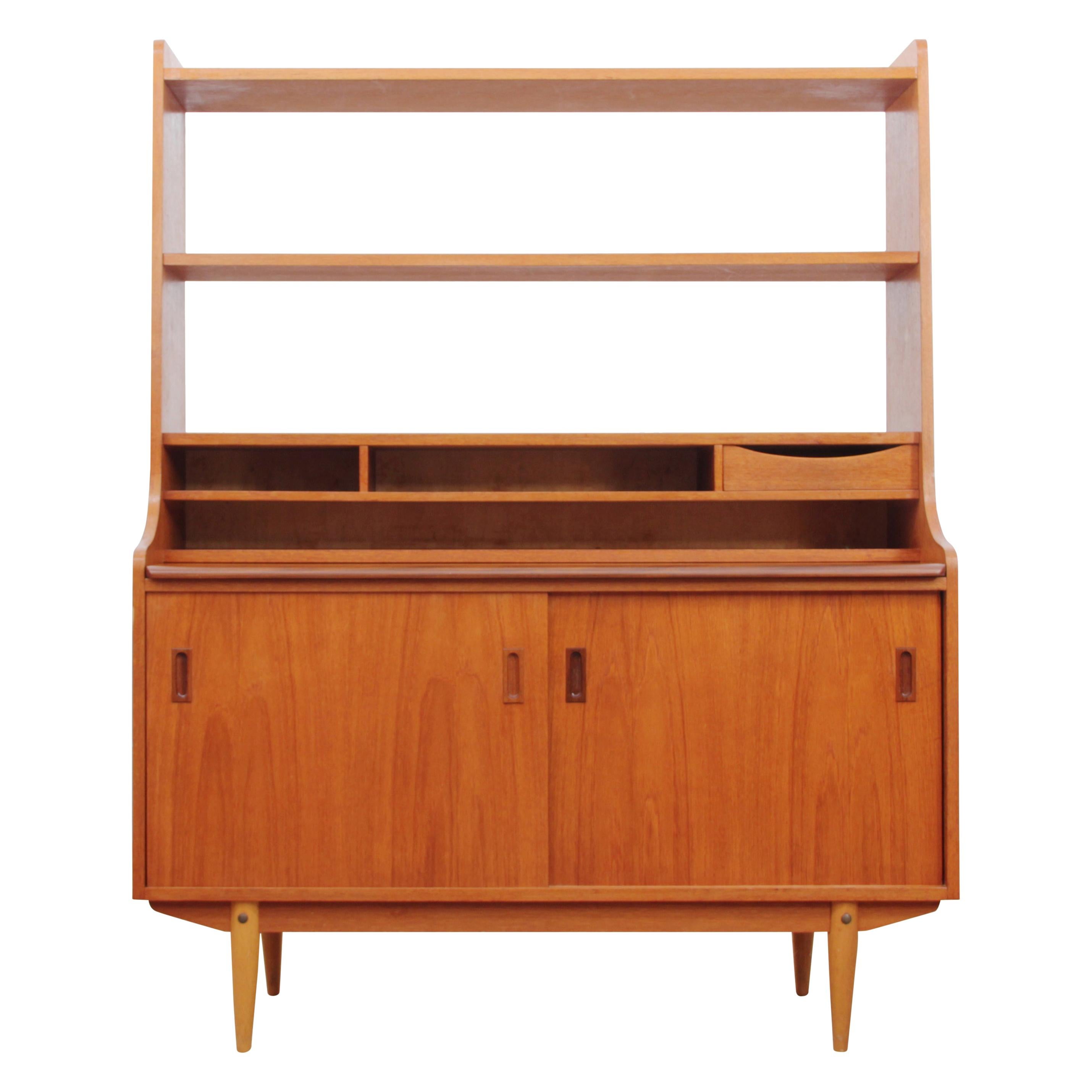 Mid-Century Modern Scandinavian Chest of Drawers and Shelves in Teak For Sale