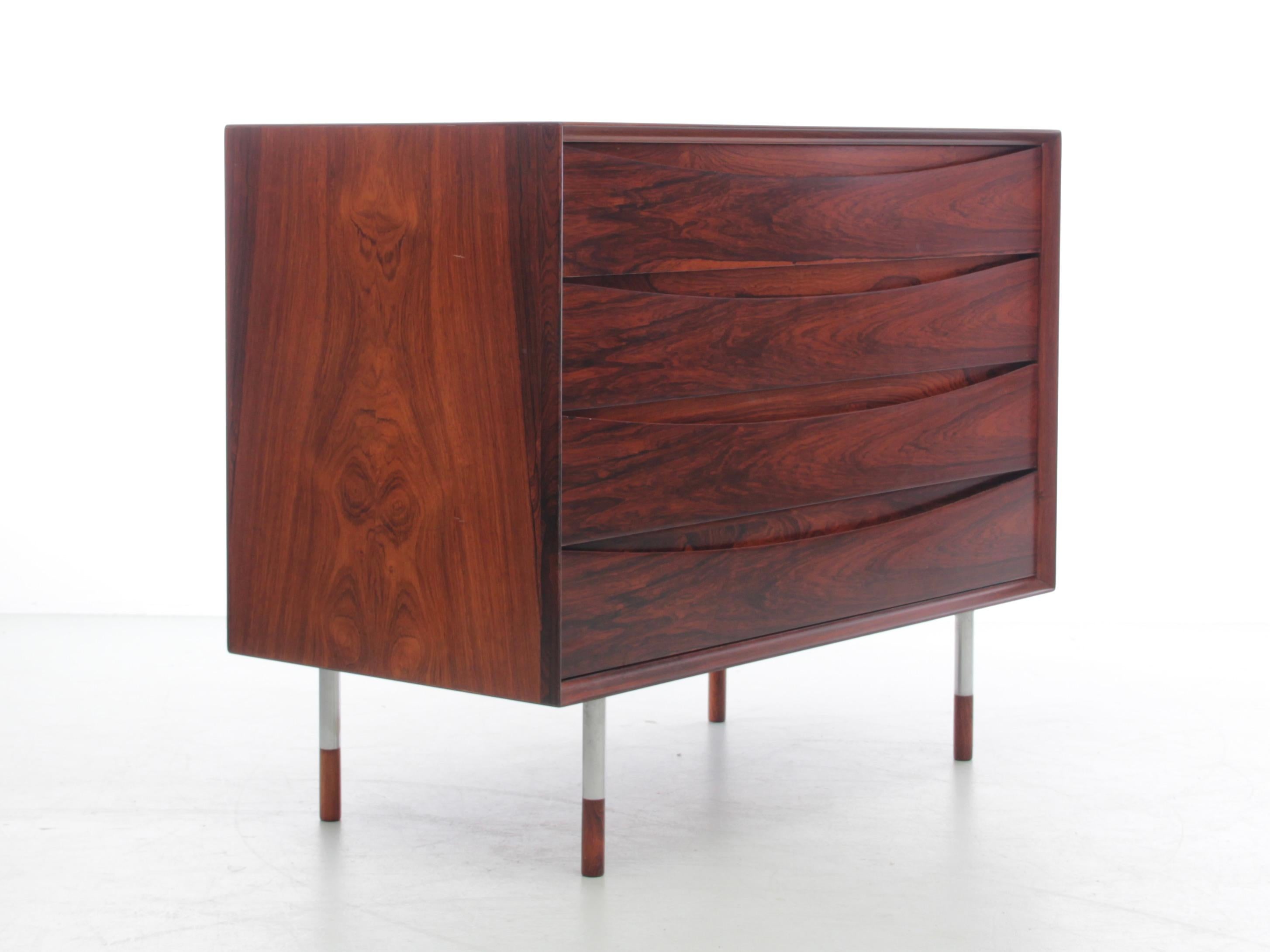 Mid-Century Modern scandinavian chest of drawers in rosewood by Arne Vodder. Perfect condition.