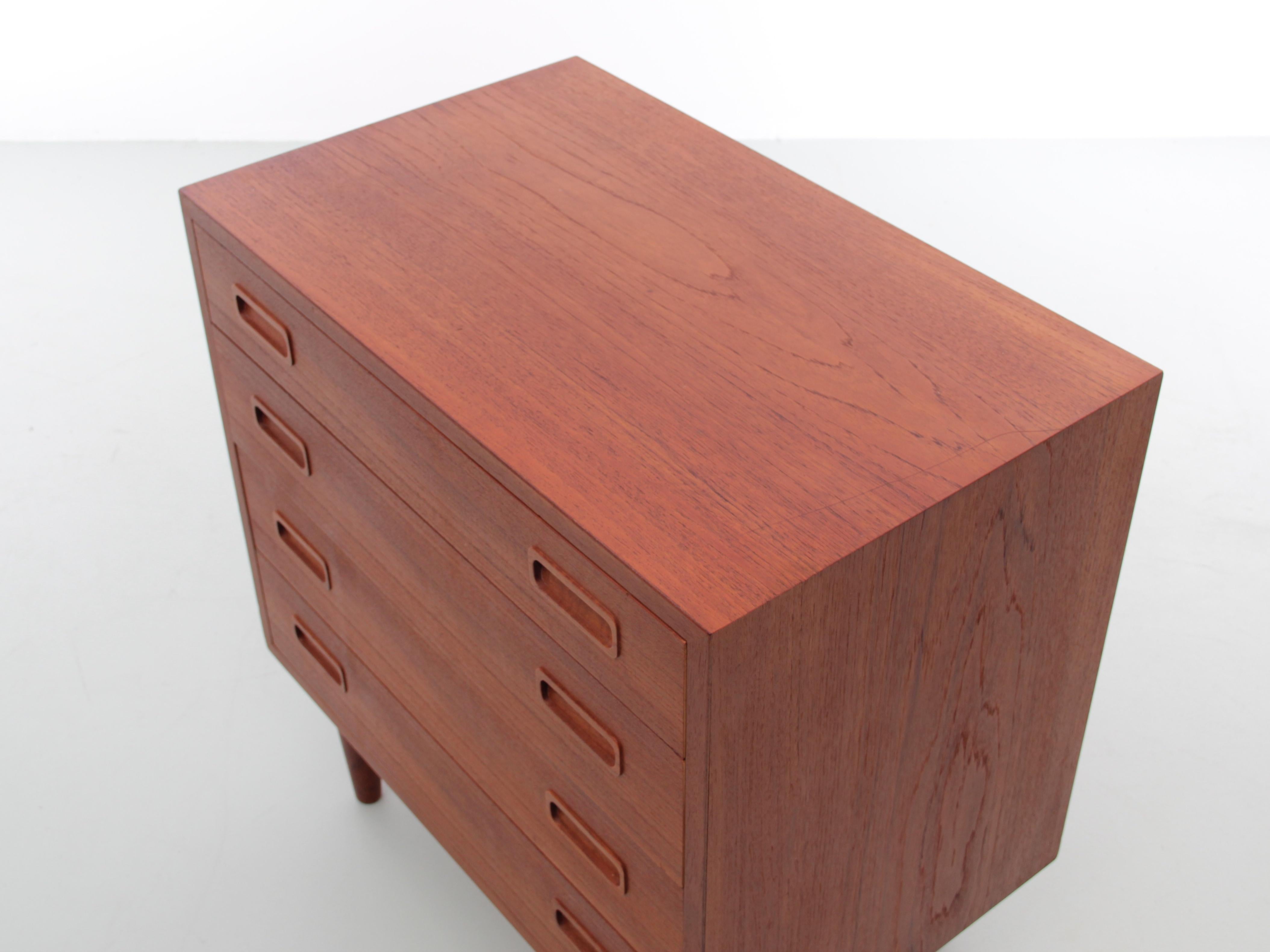 Mid-Century Modern Scandinavian Chest or Drawer in Teak by Poul Hundevad In Good Condition In Courbevoie, FR
