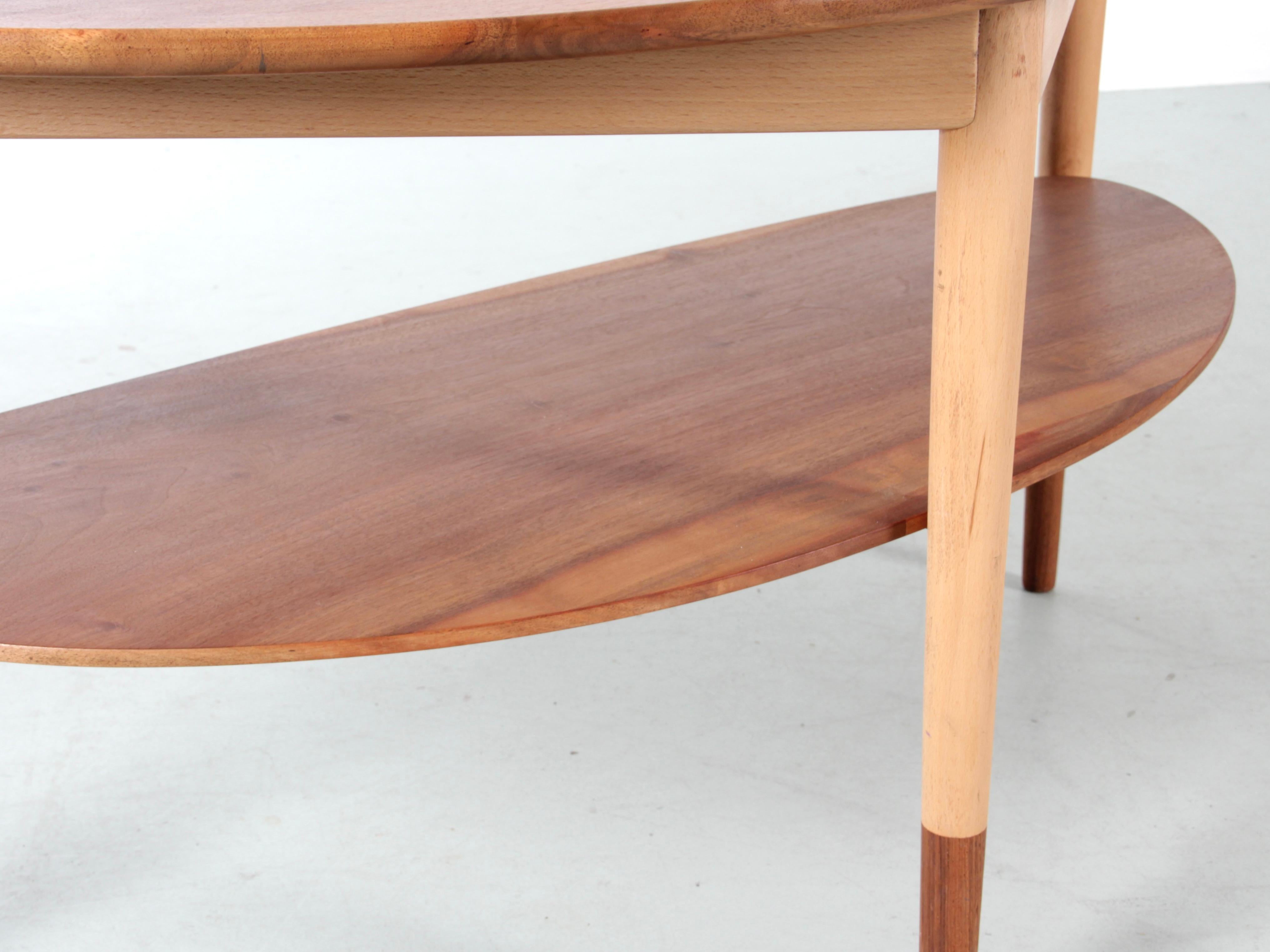 Mid-20th Century Mid-Century modern scandinavian coffeee table or side table in walnut For Sale