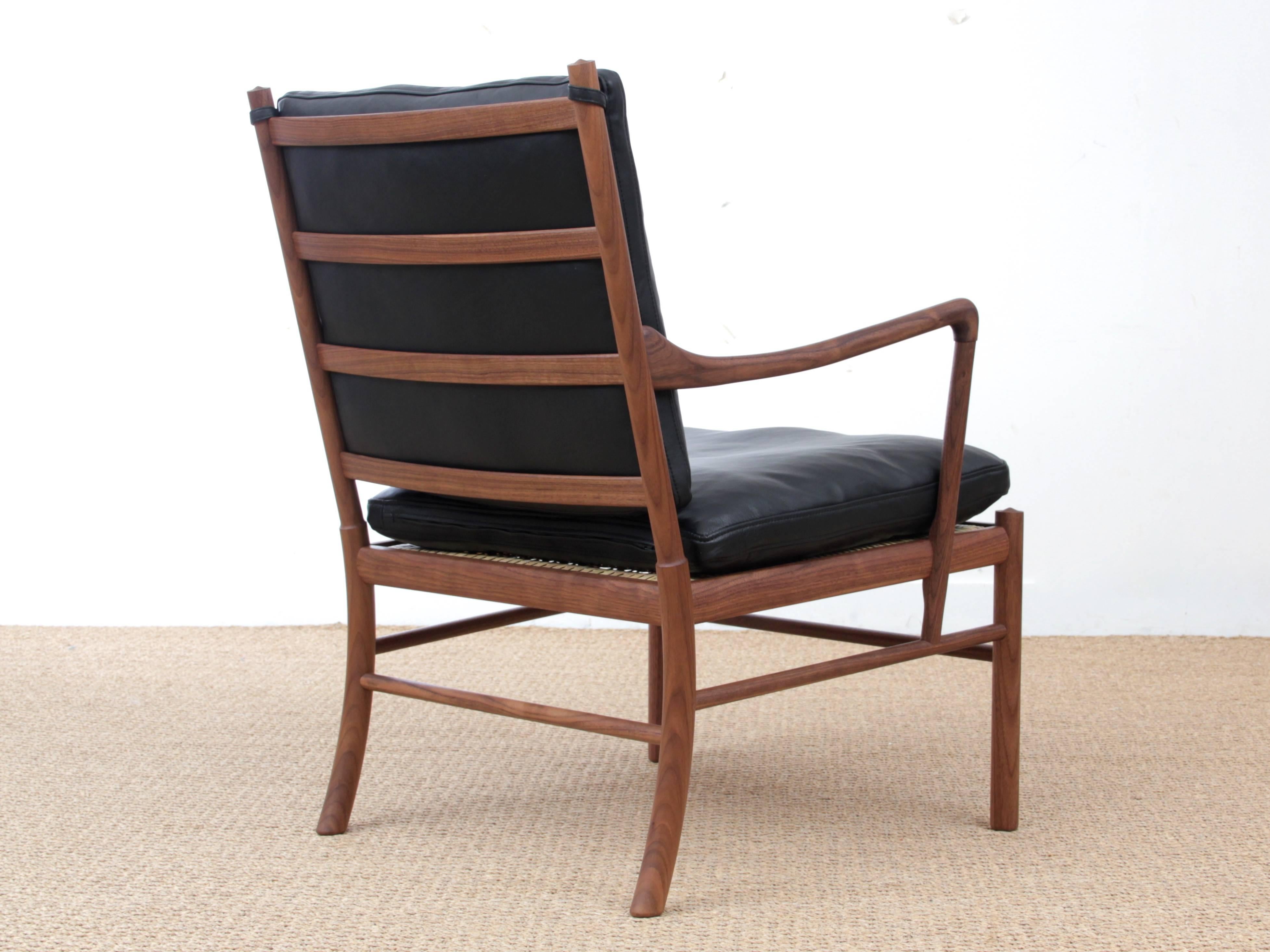 European Mid-Century Modern Scandinavian Colonial Armchair in Walnut by Ole Wanscher For Sale