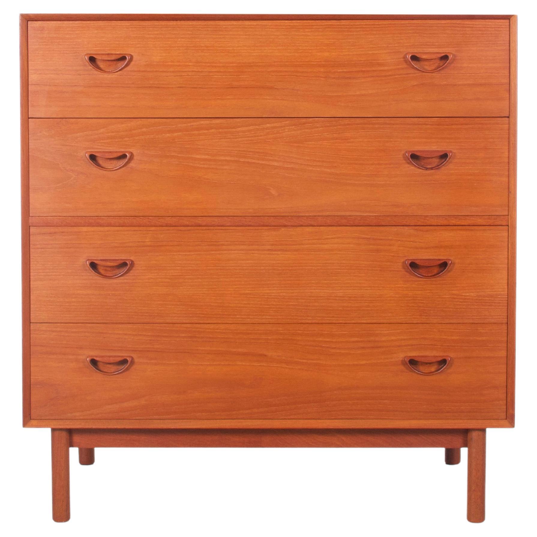 Mid-Century Modern Scandinavian Commode Dressing Table in Solid Teak