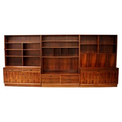 Mid-Century Modern Scandinavian Danish Rosewood Wall Unit Shelving Bookcase, 60s