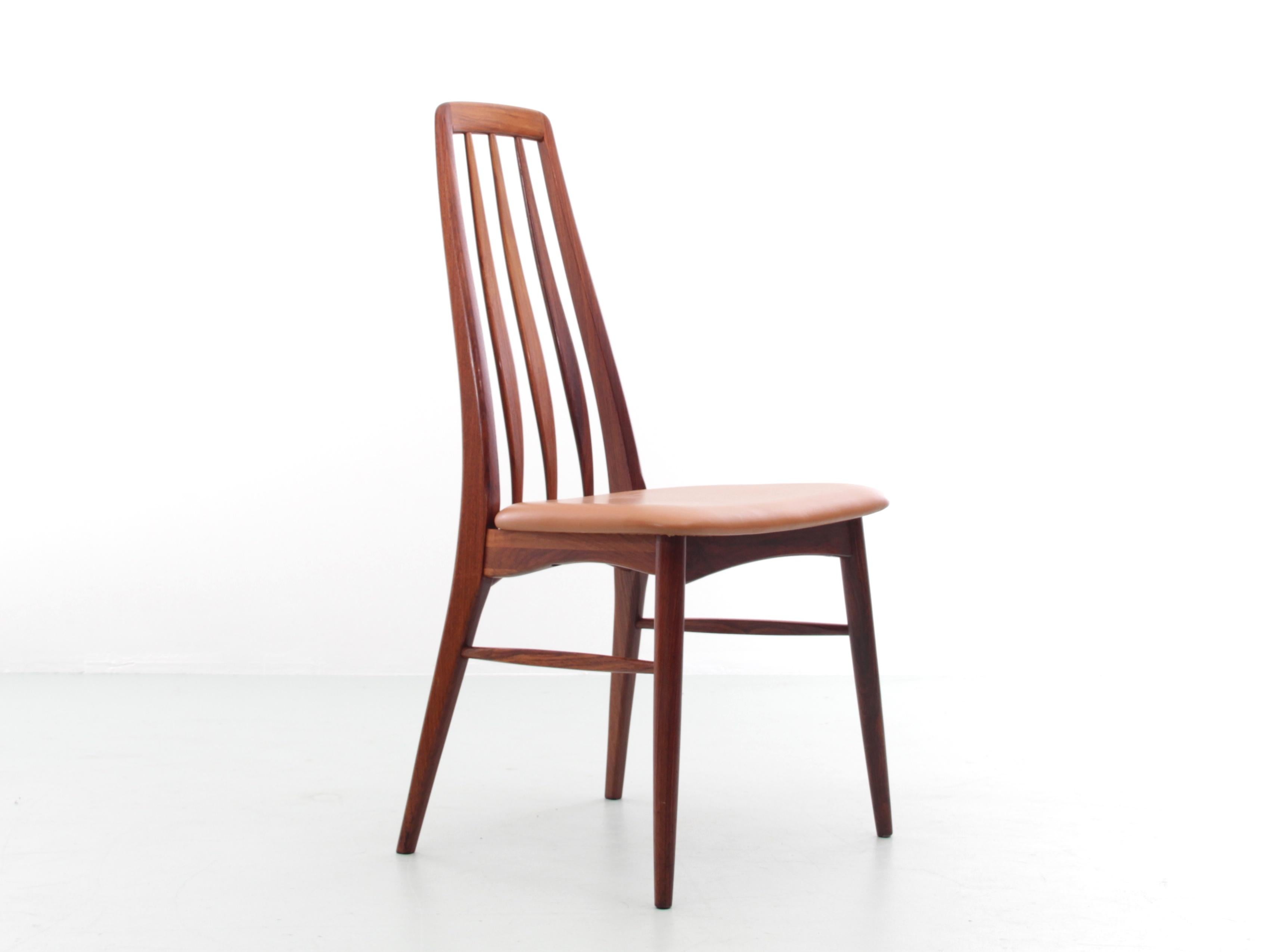 Pelle Set di 4 sedie e 2 poltrone in stile scandinavo danese della metà del secolo scorso in vendita