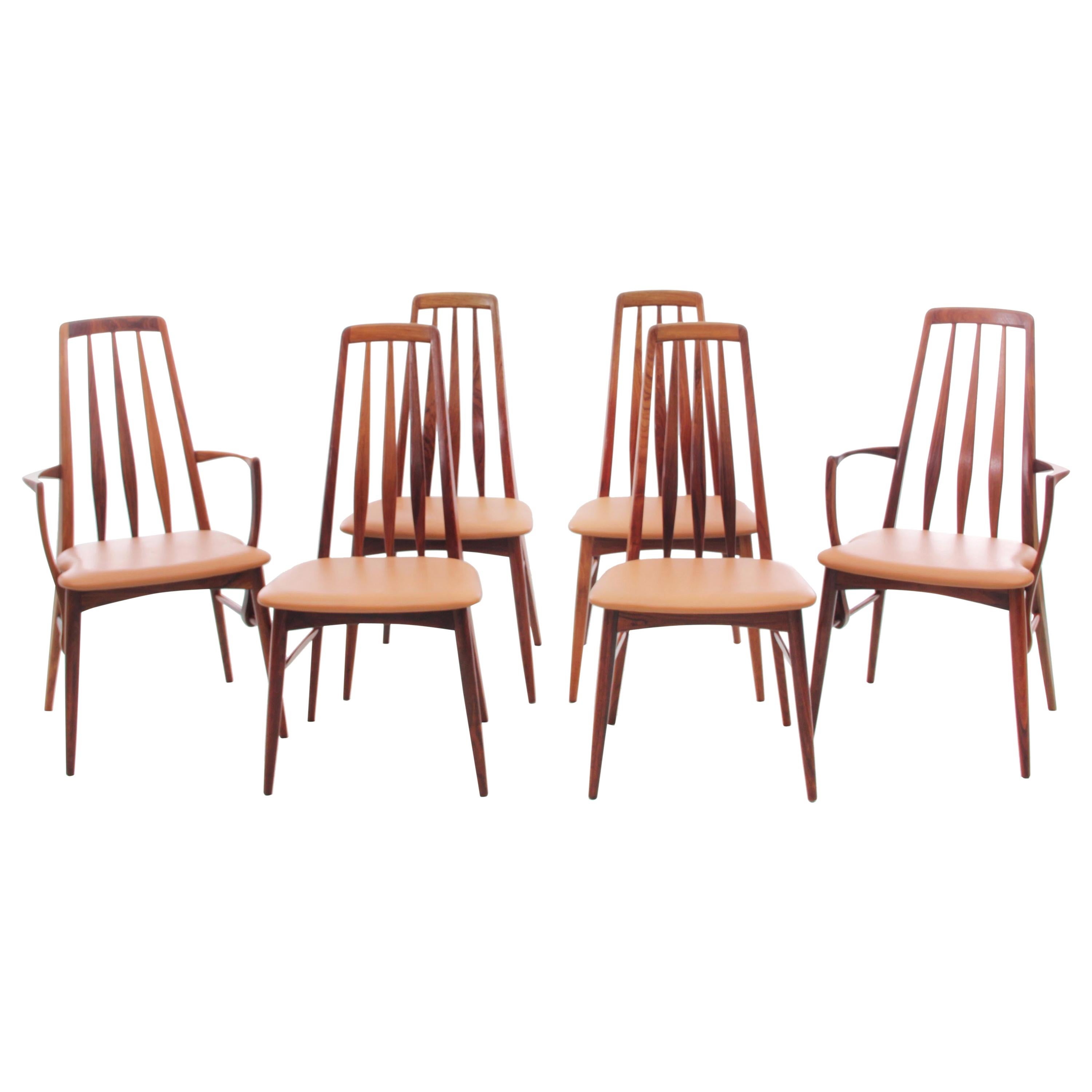 Mid-Century Modern Scandinavian Danish Set of 4 Chairs and 2 Armchairs For Sale