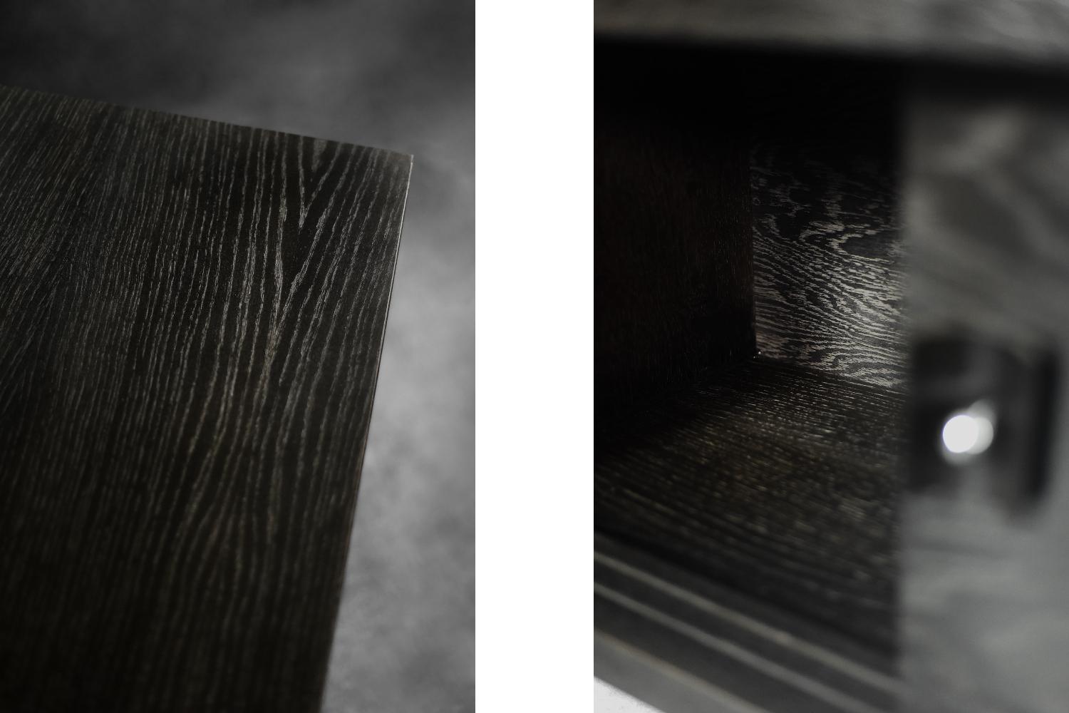 Mid-Century Modern Scandinavian Dark Oak Sideboard with Wooden & Metal Handles For Sale 10