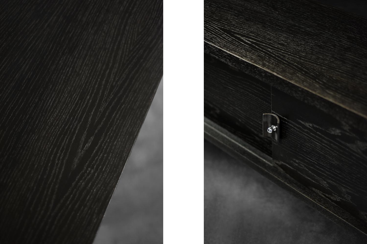 Mid-Century Modern Scandinavian Dark Oak Sideboard with Wooden & Metal Handles For Sale 11