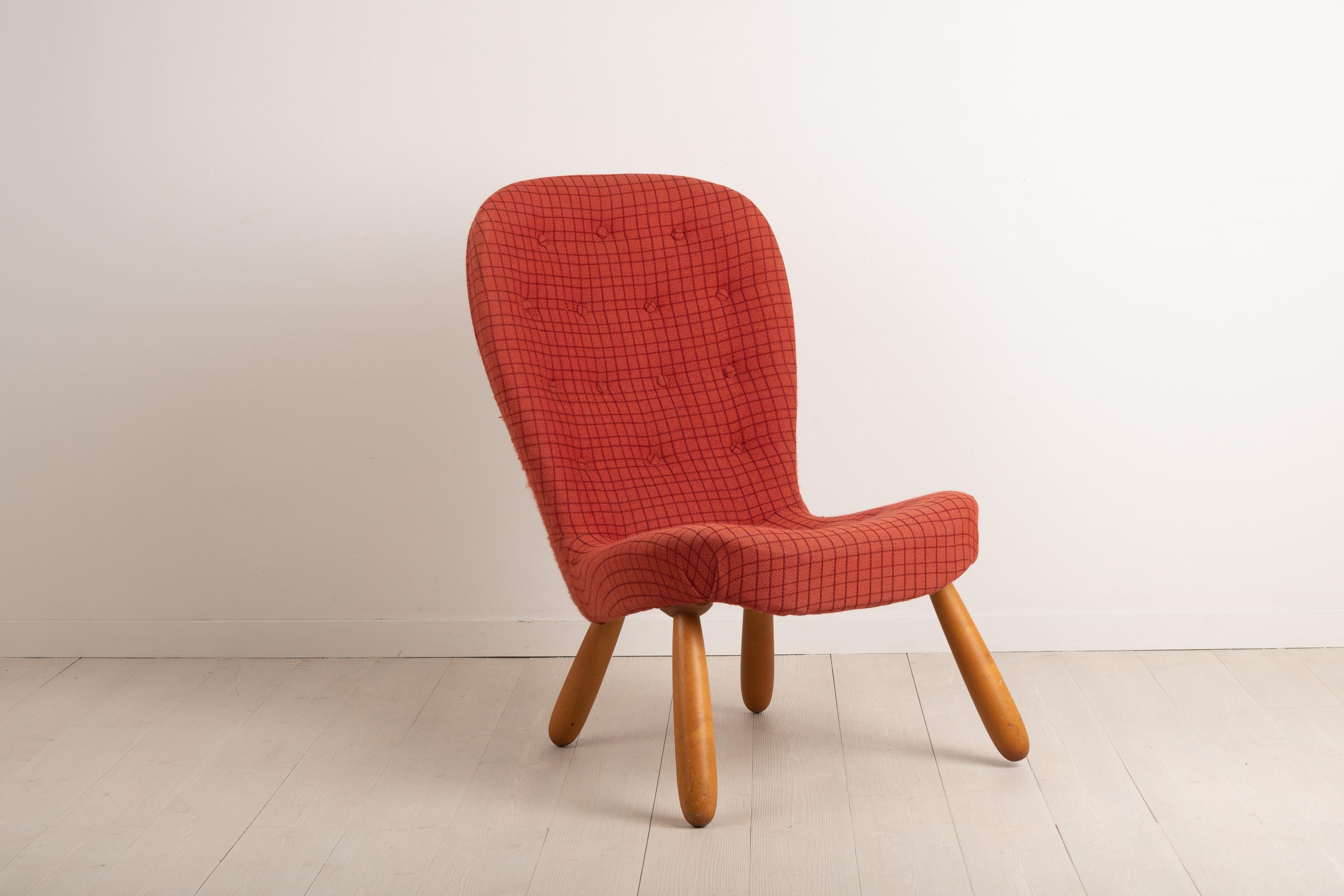 Mid-Century Modern Scandinavian Design Clam Chair In Good Condition In Kramfors, SE