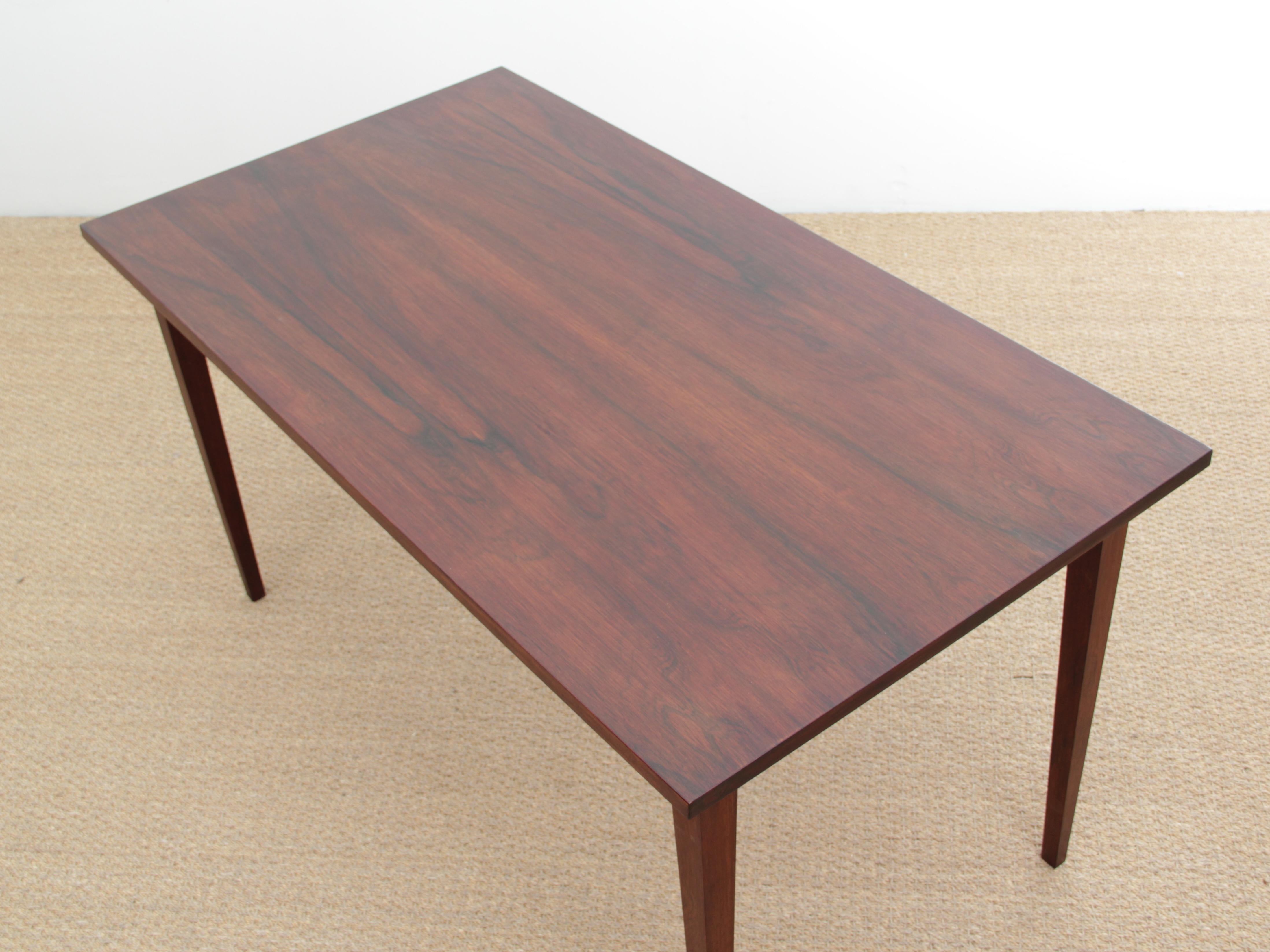 Mid-Century Modern Scandinavian Desk or Table in Rosewood In Good Condition In Courbevoie, FR