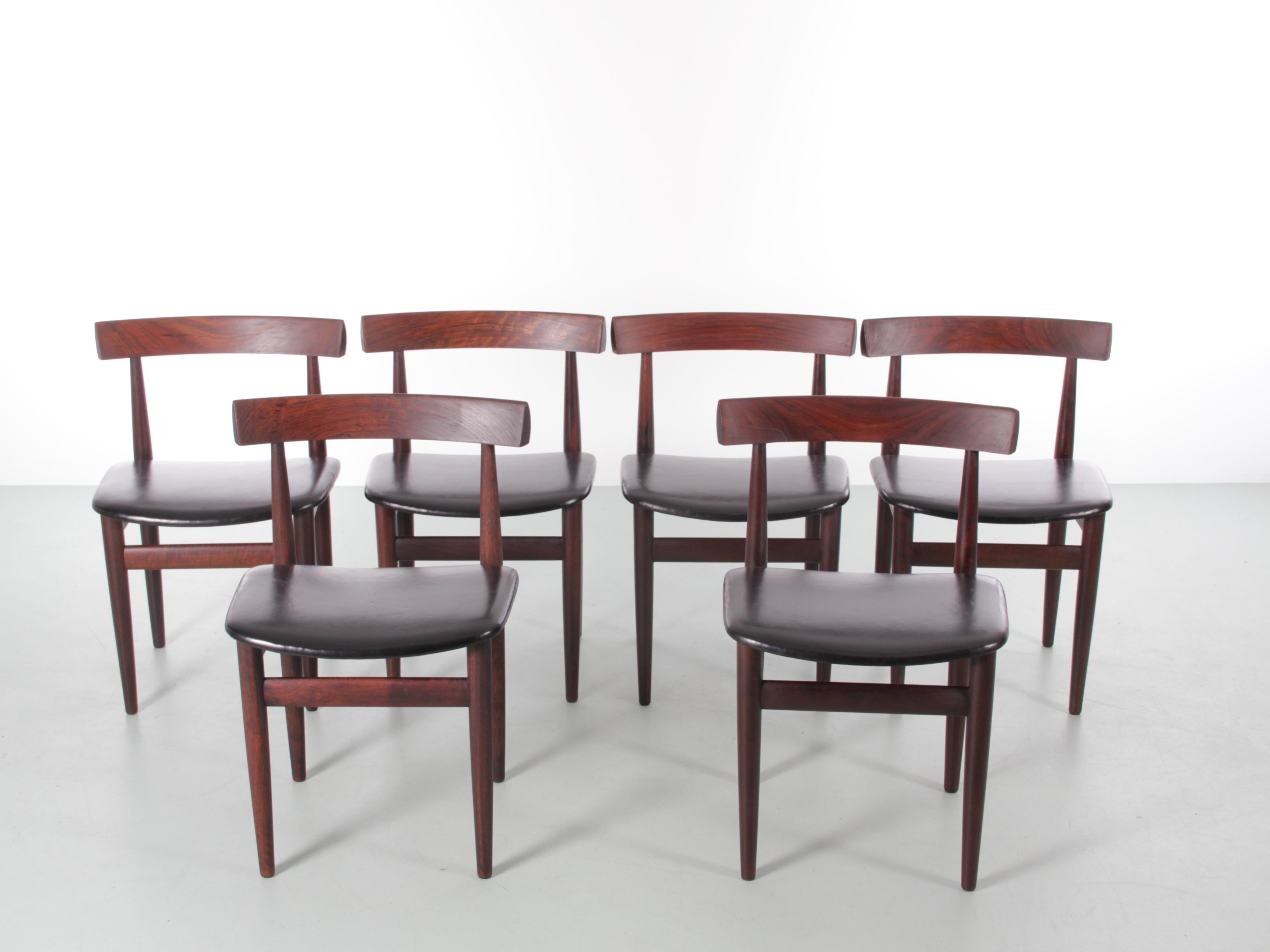Scandinavian Modern Mid-Century Modern Scandinavian Dining Set in Rosewood by Olsen with 6 Chairs