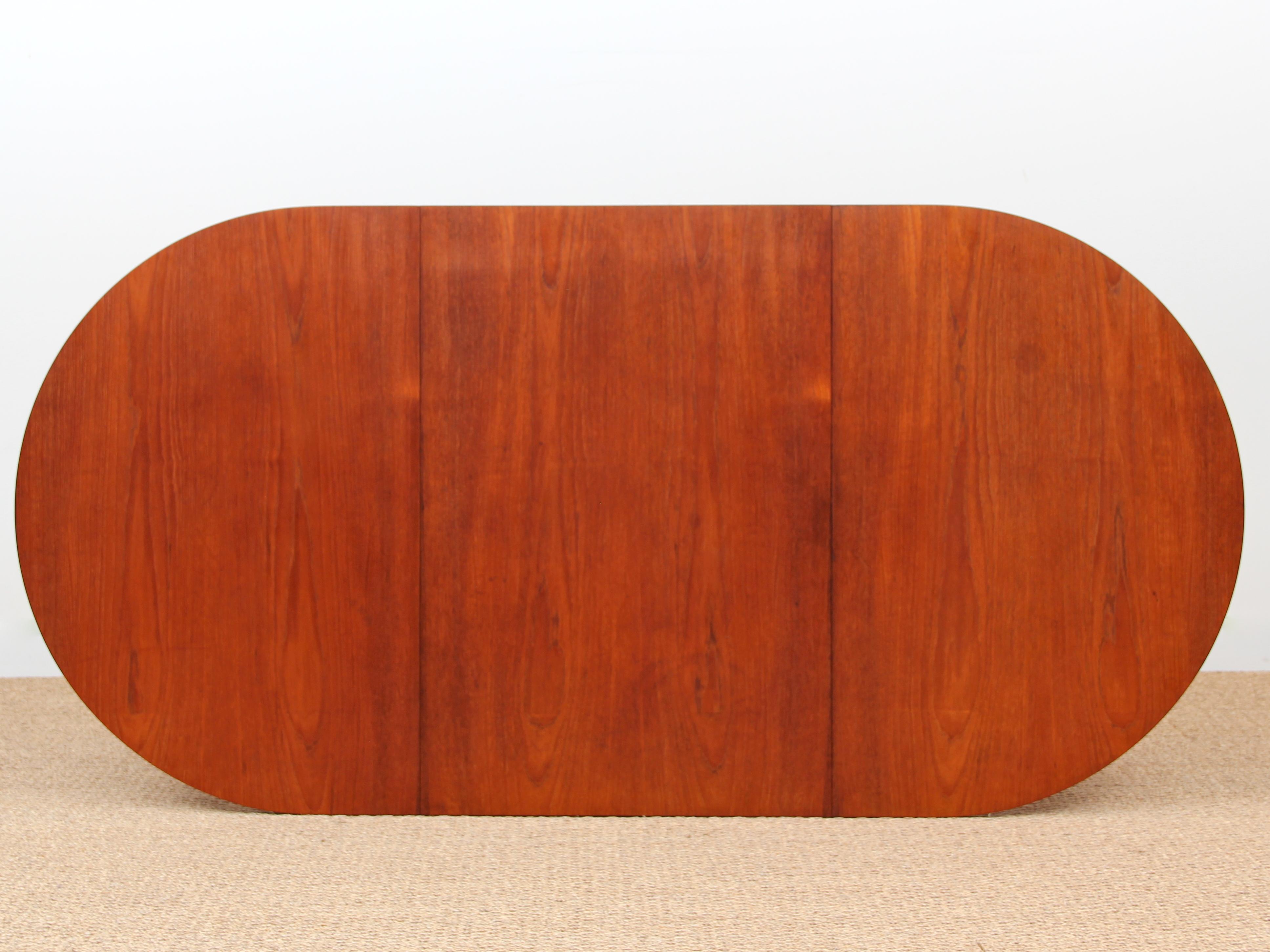 Mid-Century Modern Scandinavian Dining Table Flap Table in Teak and Oak for 2-6 8