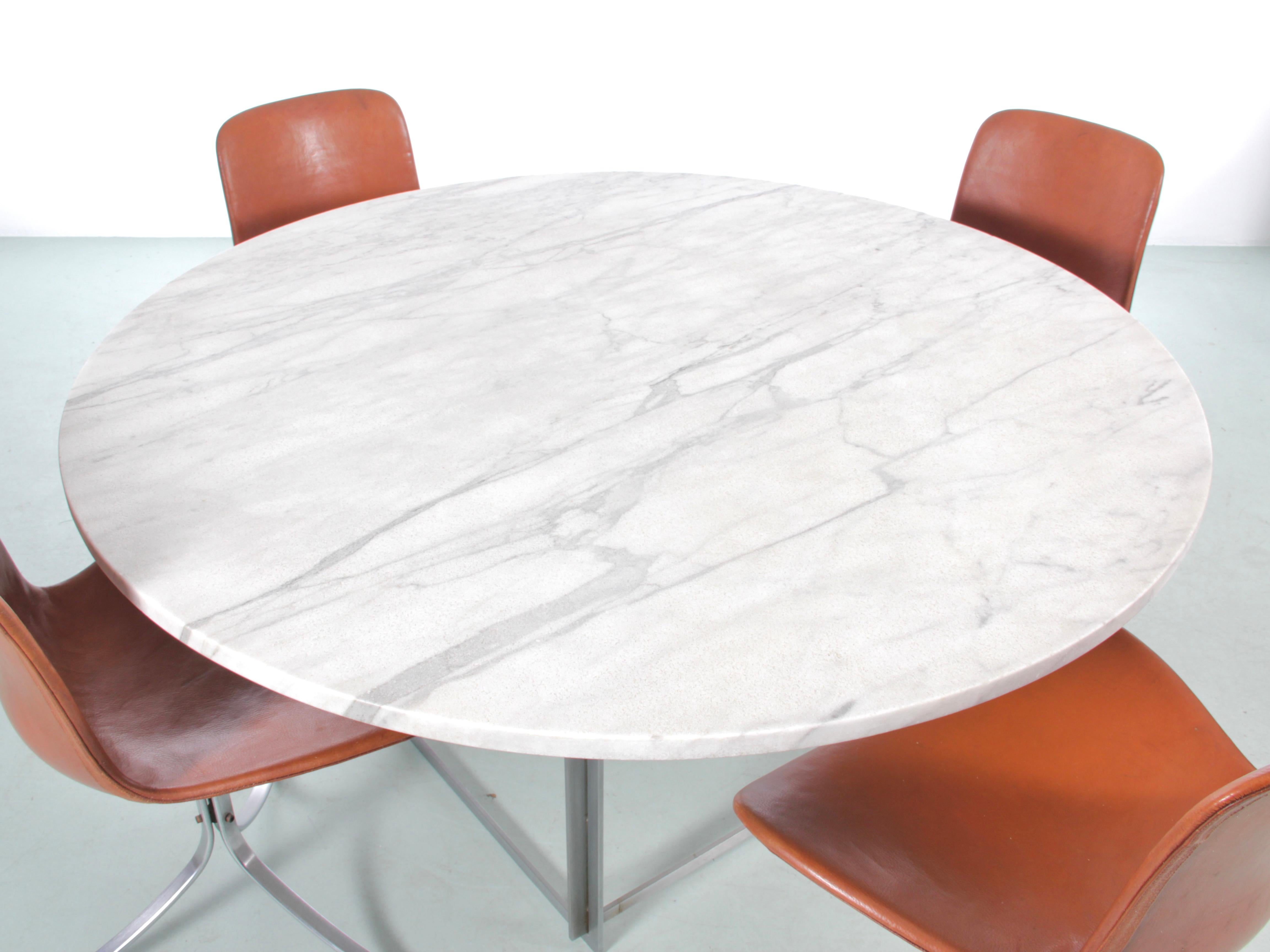 Steel Mid-Century Modern scandinavian dining table PK-54 with extensions For Sale