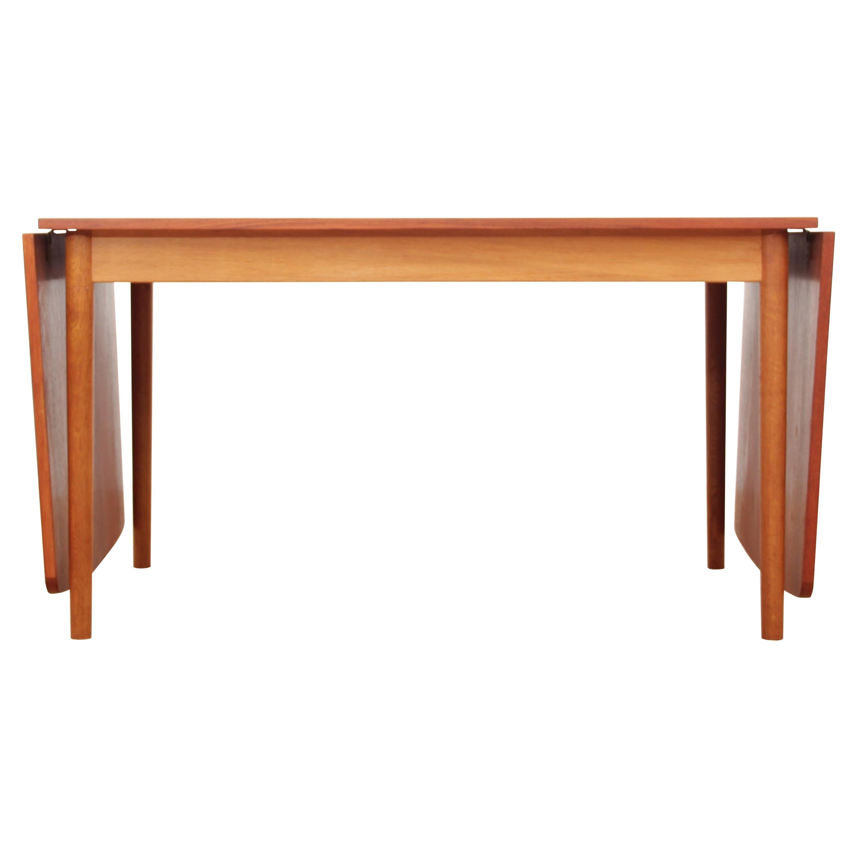 Mid-Century Modern Scandinavian Dining Table with Drop Leaves For Sale