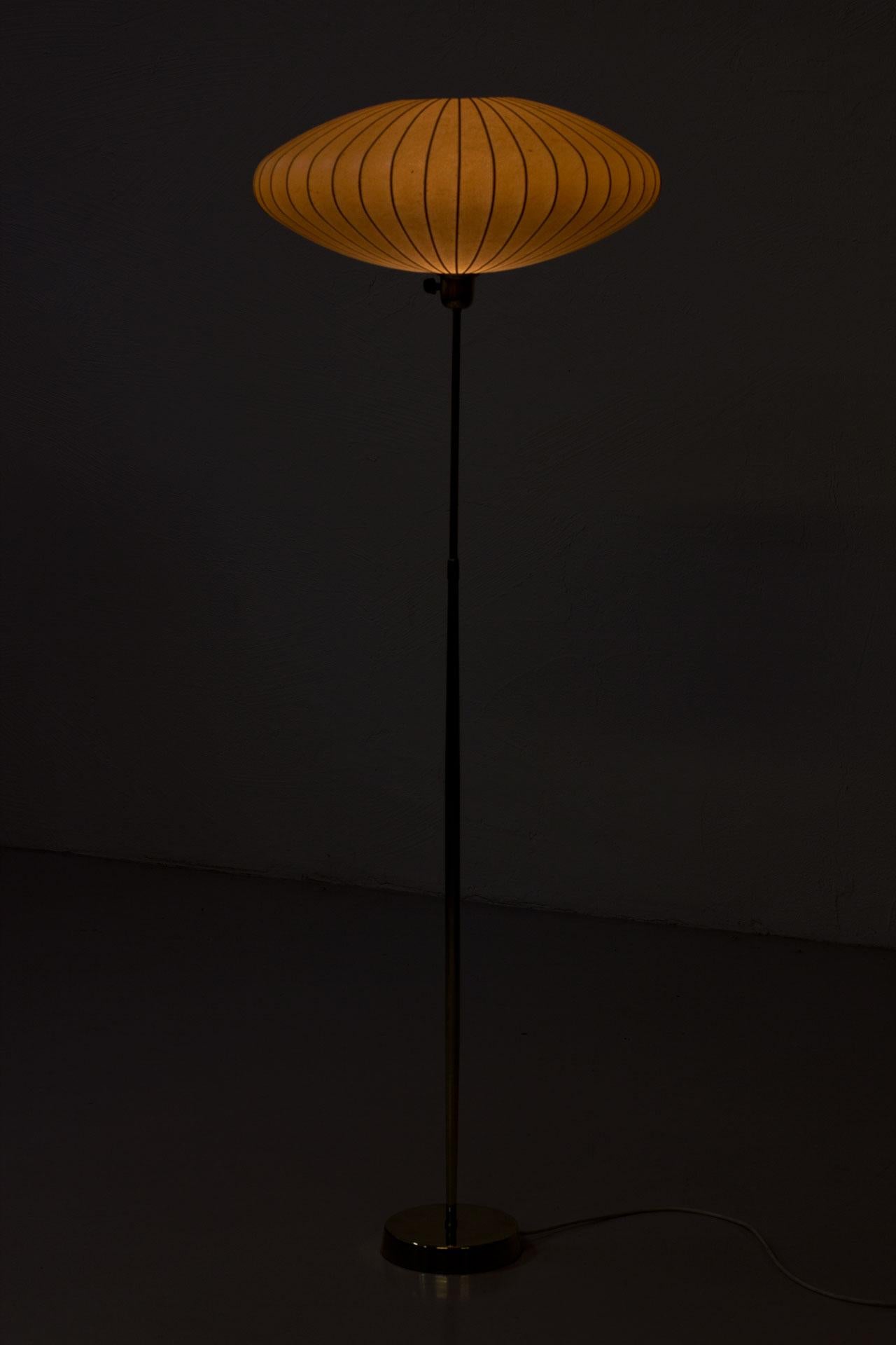 Mid-Century Modern Scandinavian Floor Lamp in Brass and Cocoon by ASEA, Sweden 6
