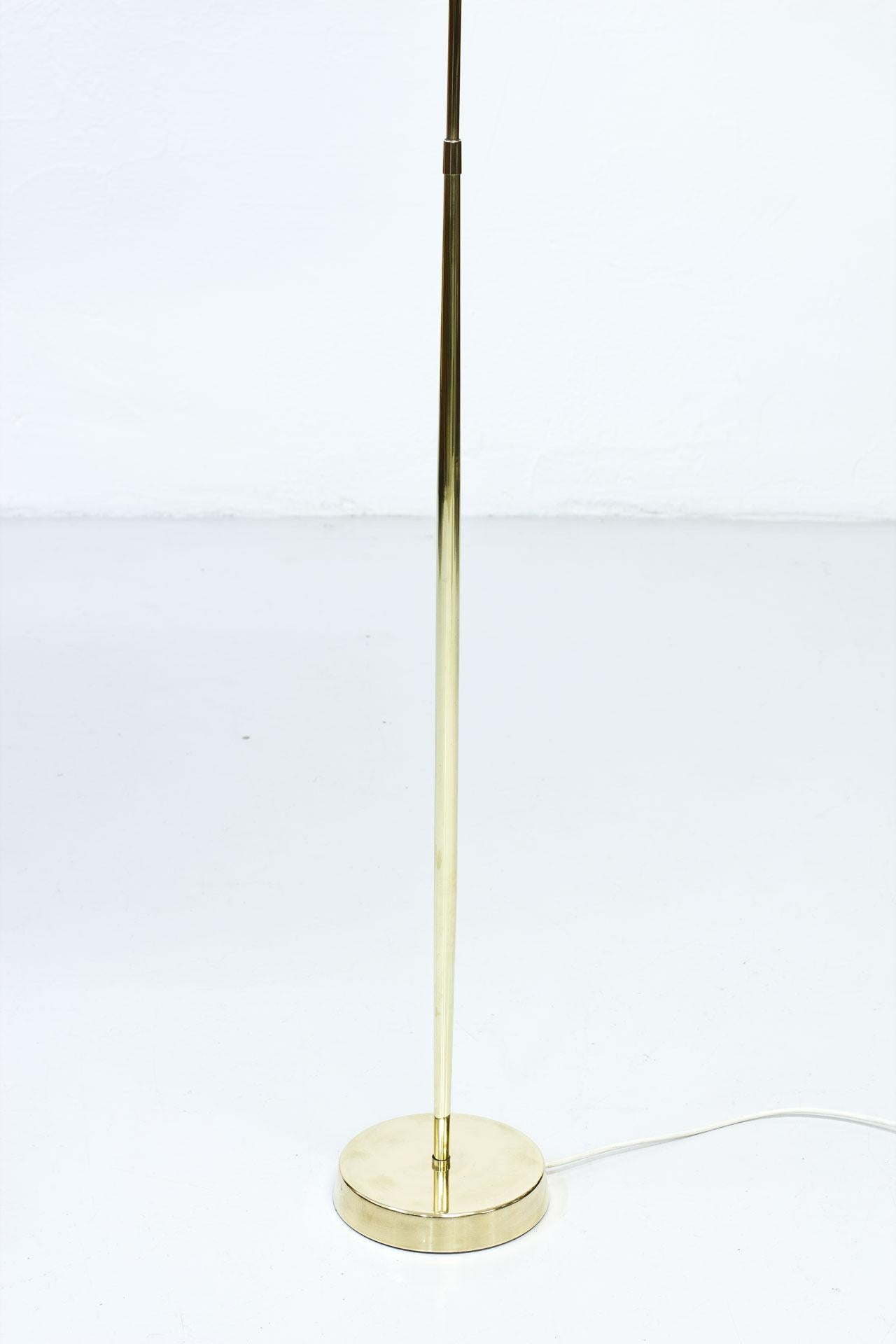 Mid-20th Century Mid-Century Modern Scandinavian Floor Lamp in Brass and Cocoon by ASEA, Sweden