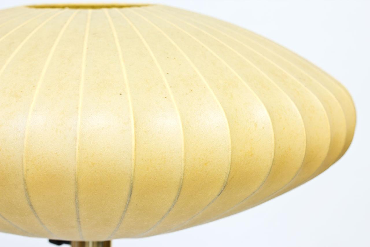 Mid-Century Modern Scandinavian Floor Lamp in Brass and Cocoon by ASEA, Sweden 1