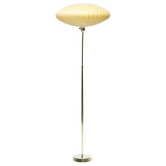 Mid-Century Modern Scandinavian Floor Lamp in Brass and Cocoon by ASEA, Sweden