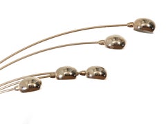 Mid-Century Modern Scandinavian Floor Lamp in Brass and Marble by Lyktan