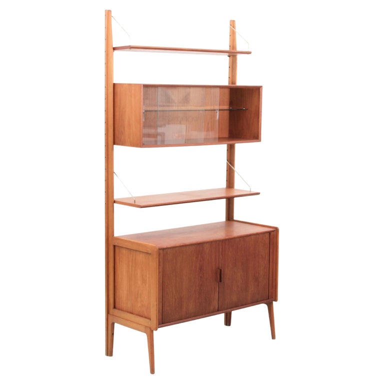 MidCentury Modern Scandinavian Free Standing Shelves in Teck For Sale