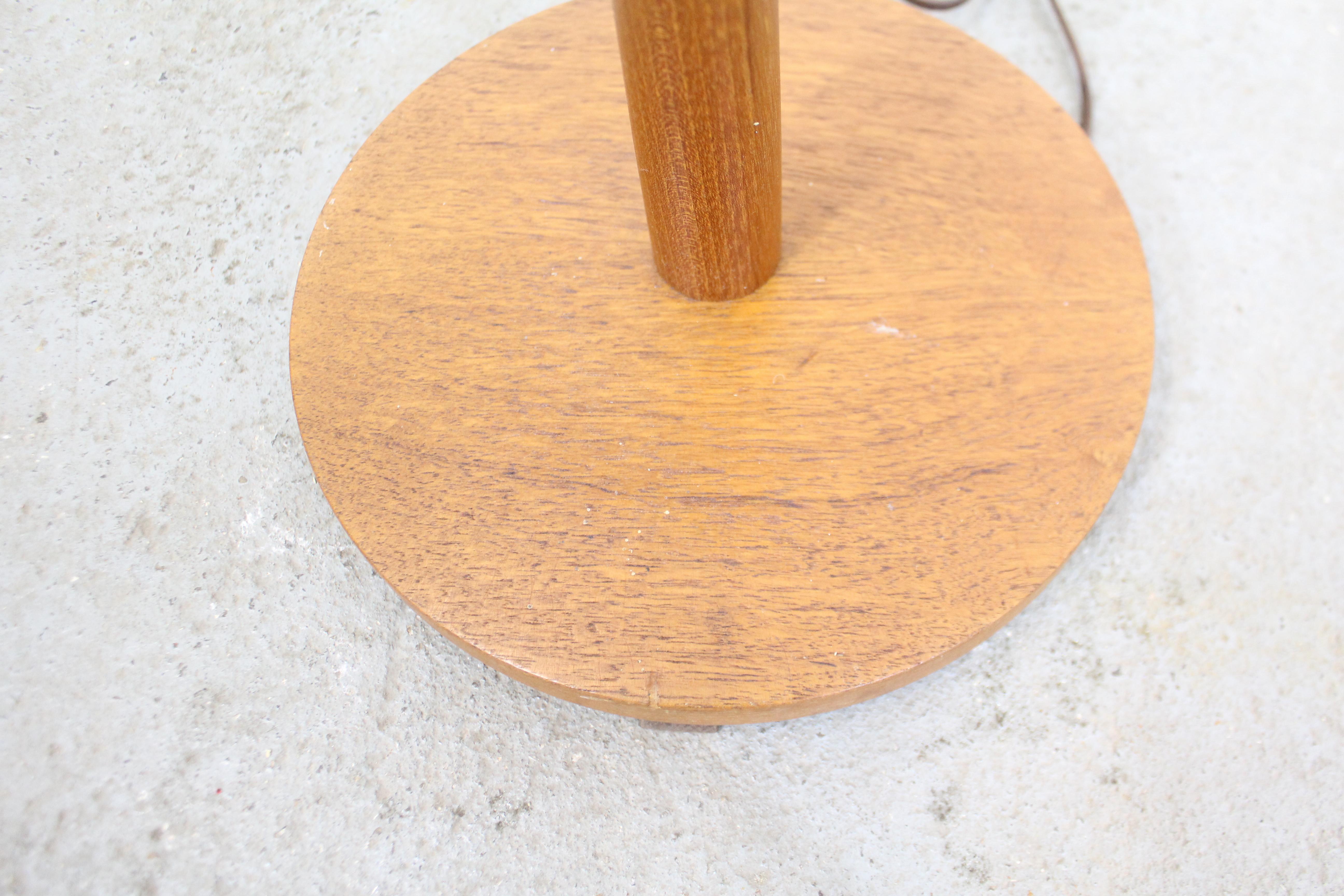 Swedish Mid-Century Modern Scandinavian George Kovacs Double Shade Teak Floor Lamp