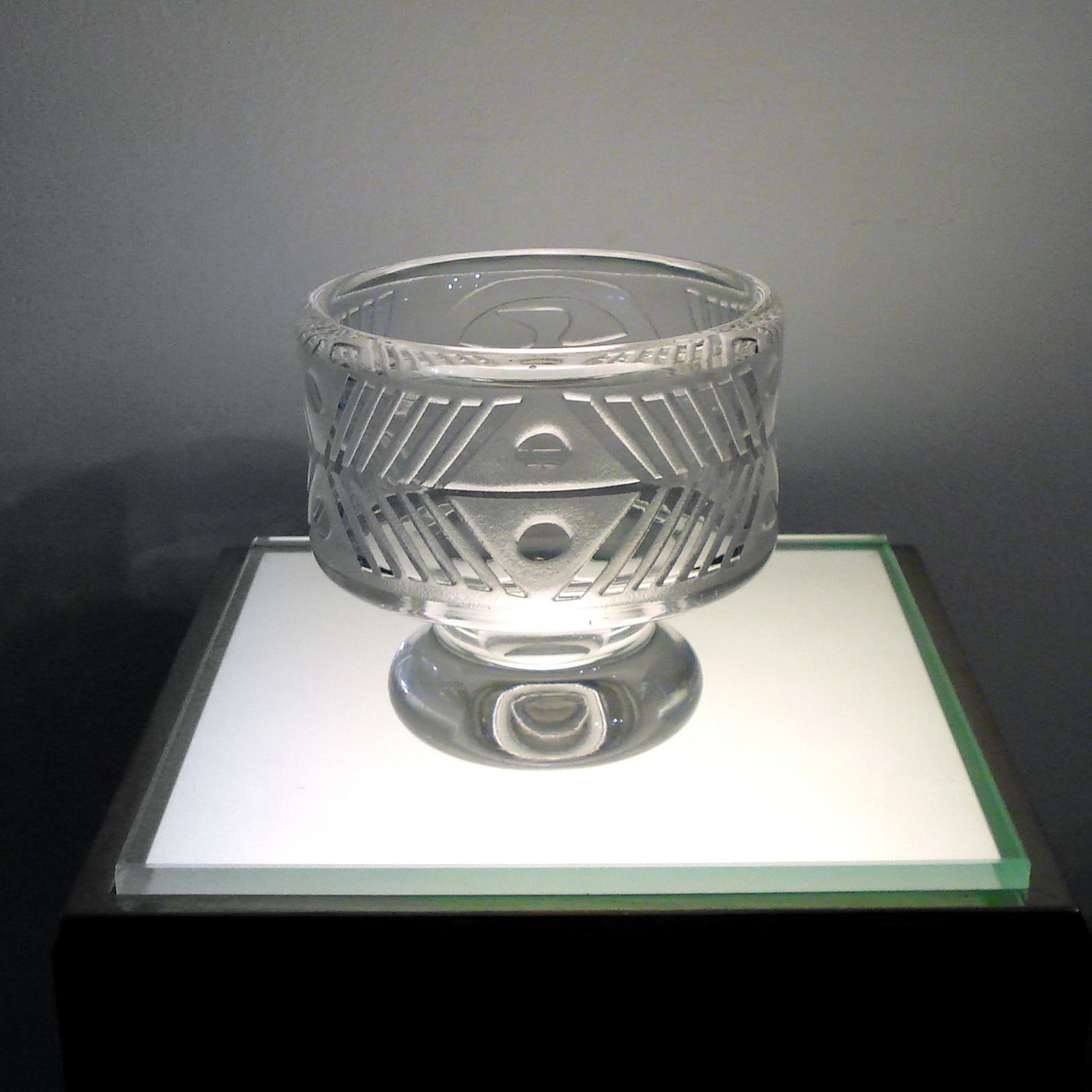Swedish Mid-Century Modern Scandinavian Glass Bowl by Bertil Vallien for Boda Afors For Sale