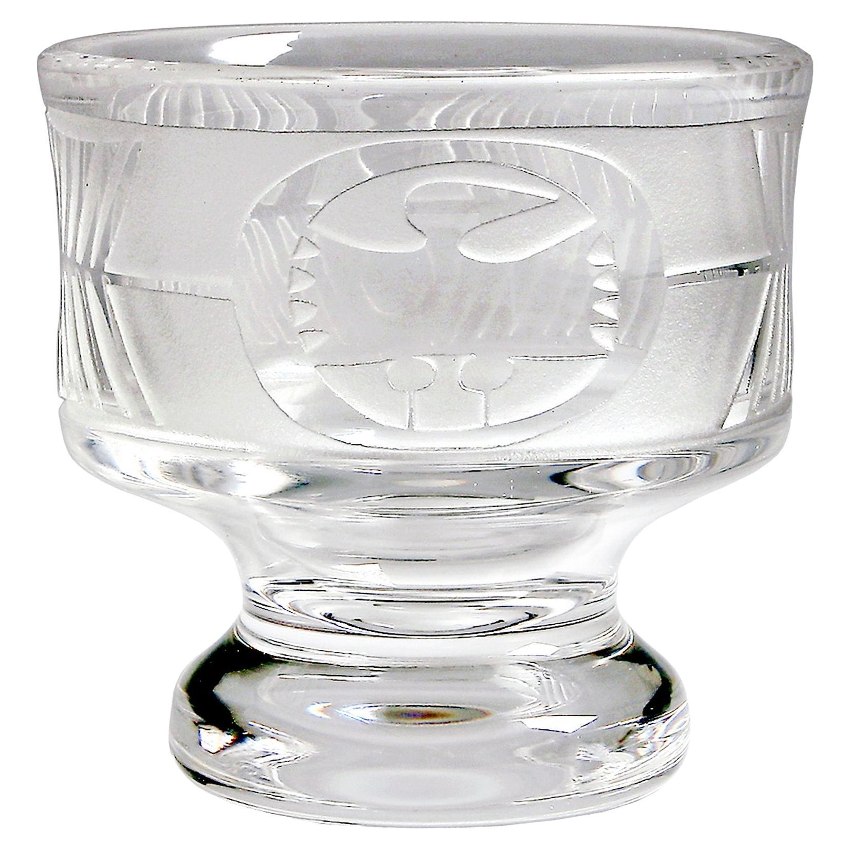 Mid-Century Modern Scandinavian Glass Bowl by Bertil Vallien for Boda Afors in vendita