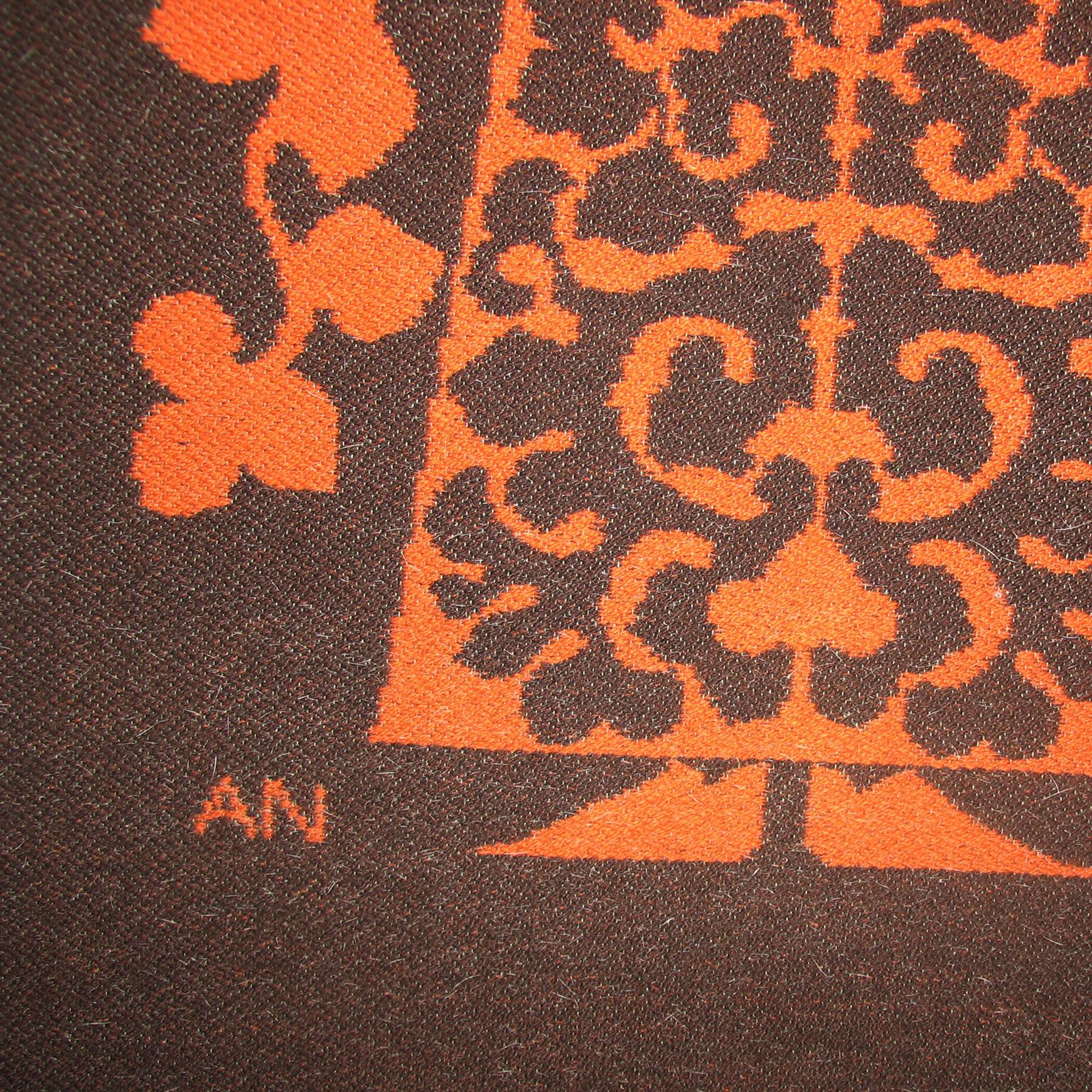 Wool Mid-Century Modern Scandinavian Jacquard Wall Tapestry