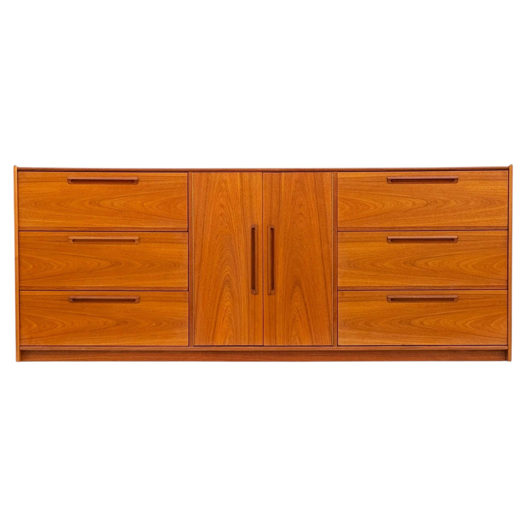 Mid-Century Modern Scandinavian Long Teak Credenza or Dresser by Westnofa