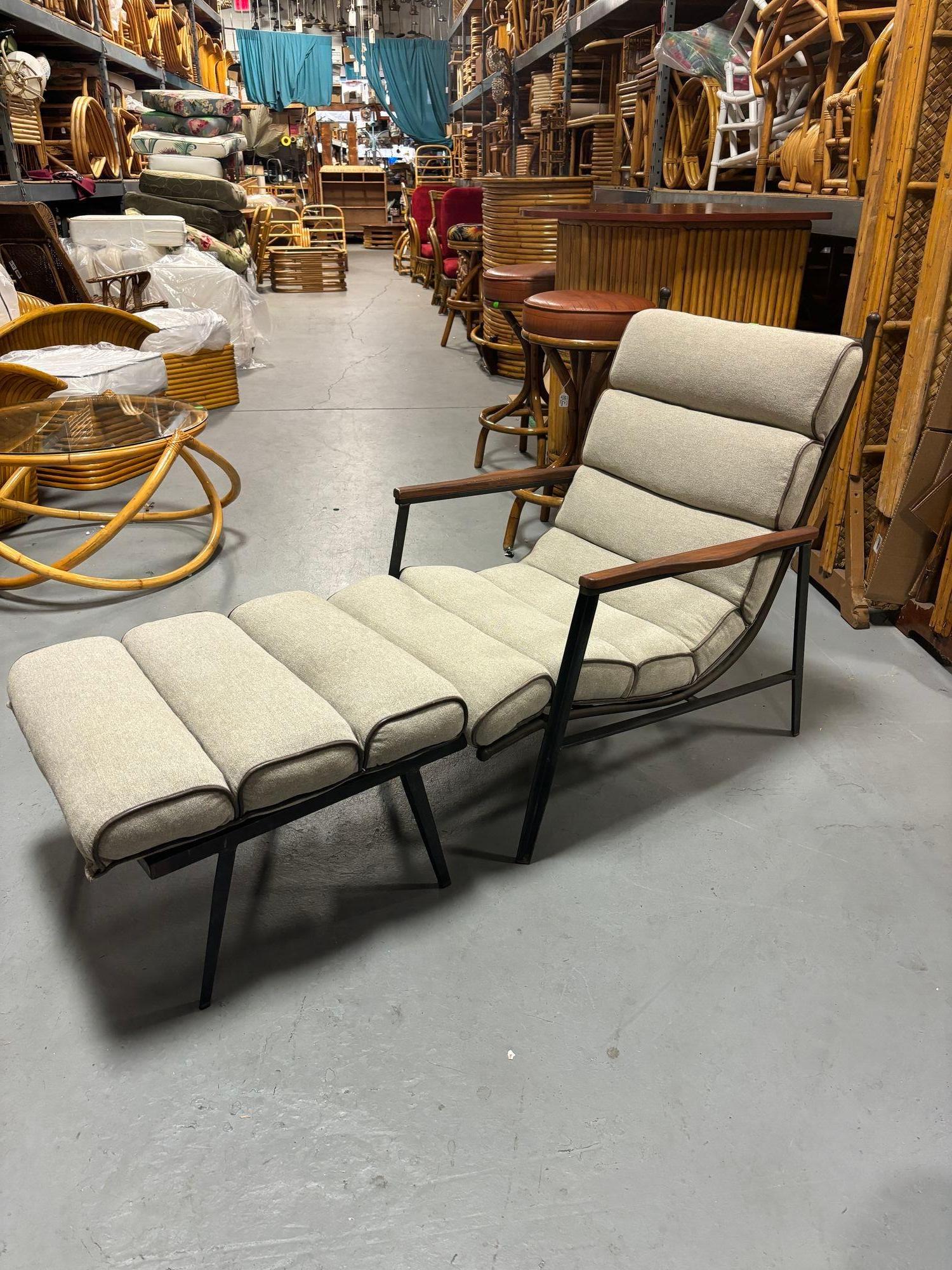 Mid-20th Century Mid Century Modern Scandinavian Lounge Chair and Ottoman For Sale