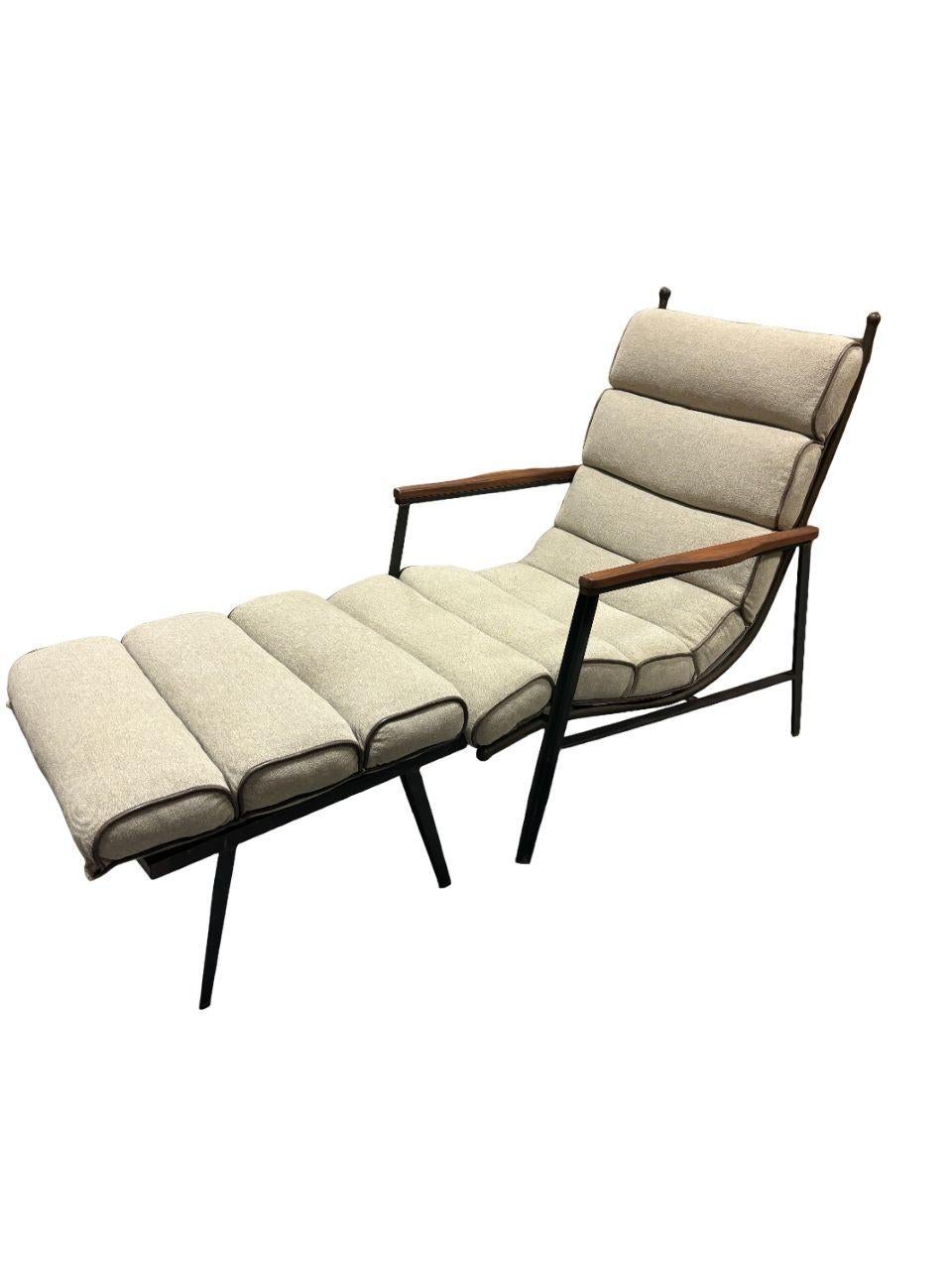 Mid Century Modern Scandinavian Lounge Chair and Ottoman For Sale 1