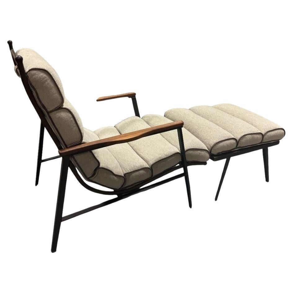 Mid Century Modern Scandinavian Lounge Chair and Ottoman