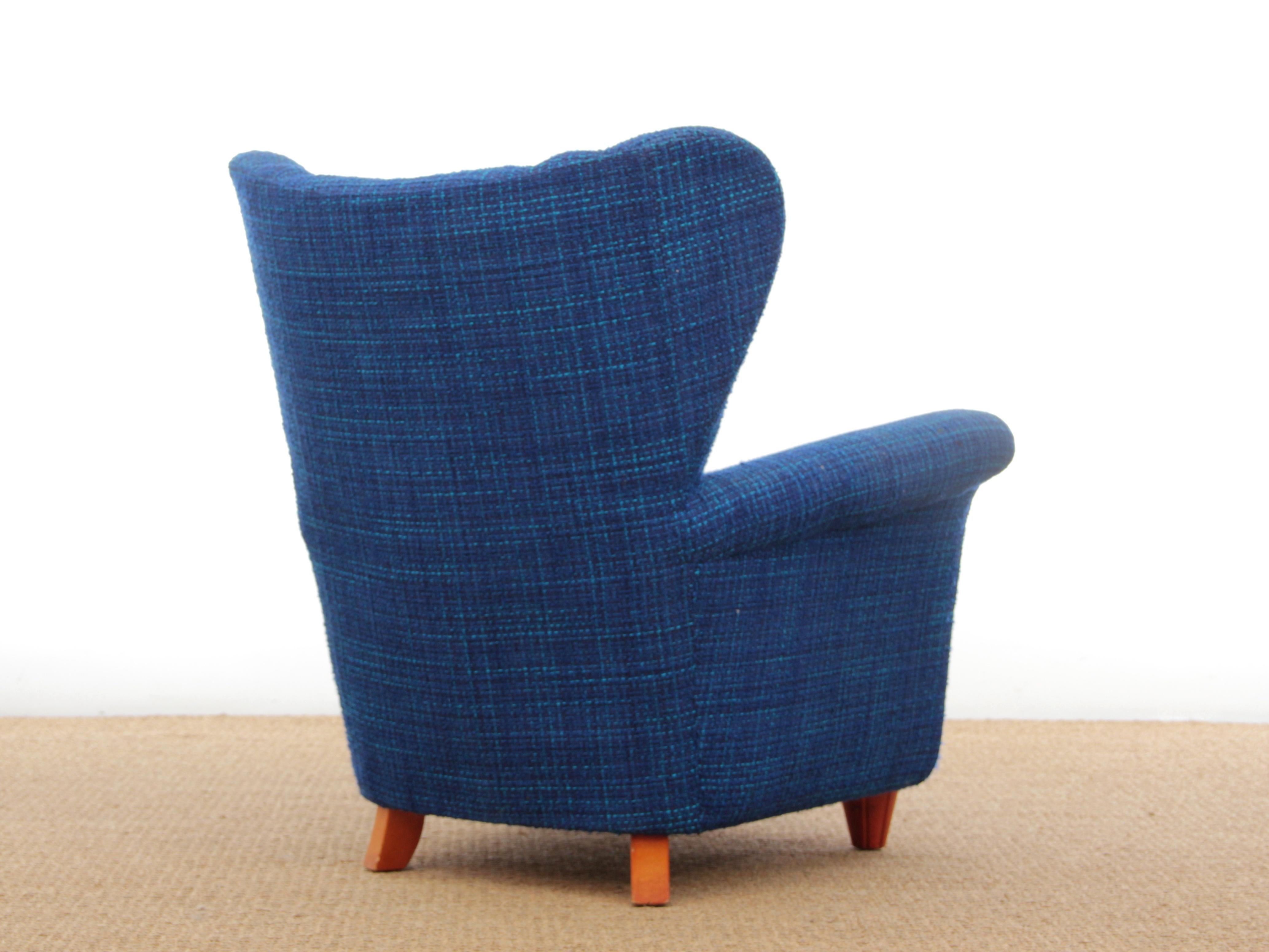 Beech Mid-Century Modern Scandinavian Lounge Chair