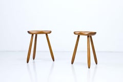 Tabourets de traite scandinaves modernes du milieu du siècle:: Danemark:: années 1950:: lot de 2