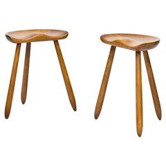 Mid-Century Modern Scandinavian Milking Stools, Denmark, 1950s, Set of 2