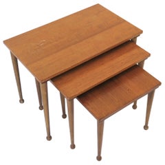 Midcentury Modern Scandinavian Modern Nesting Tables, Set of 3