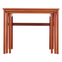 Mid-Century Modern Scandinavian Nesting Tables in Teak