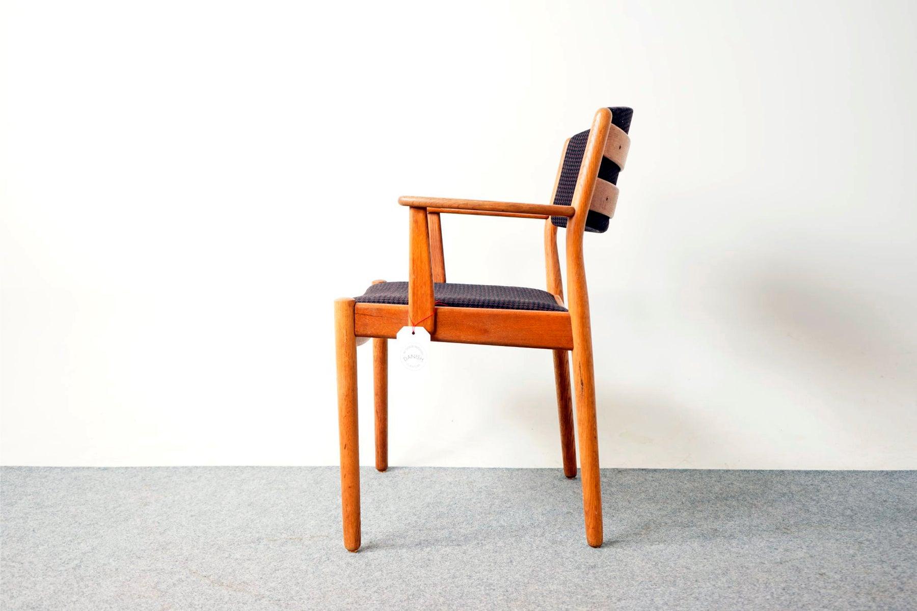 Fabric Mid-Century Modern Scandinavian Oak Arm Chair by Poul Volther for FDB