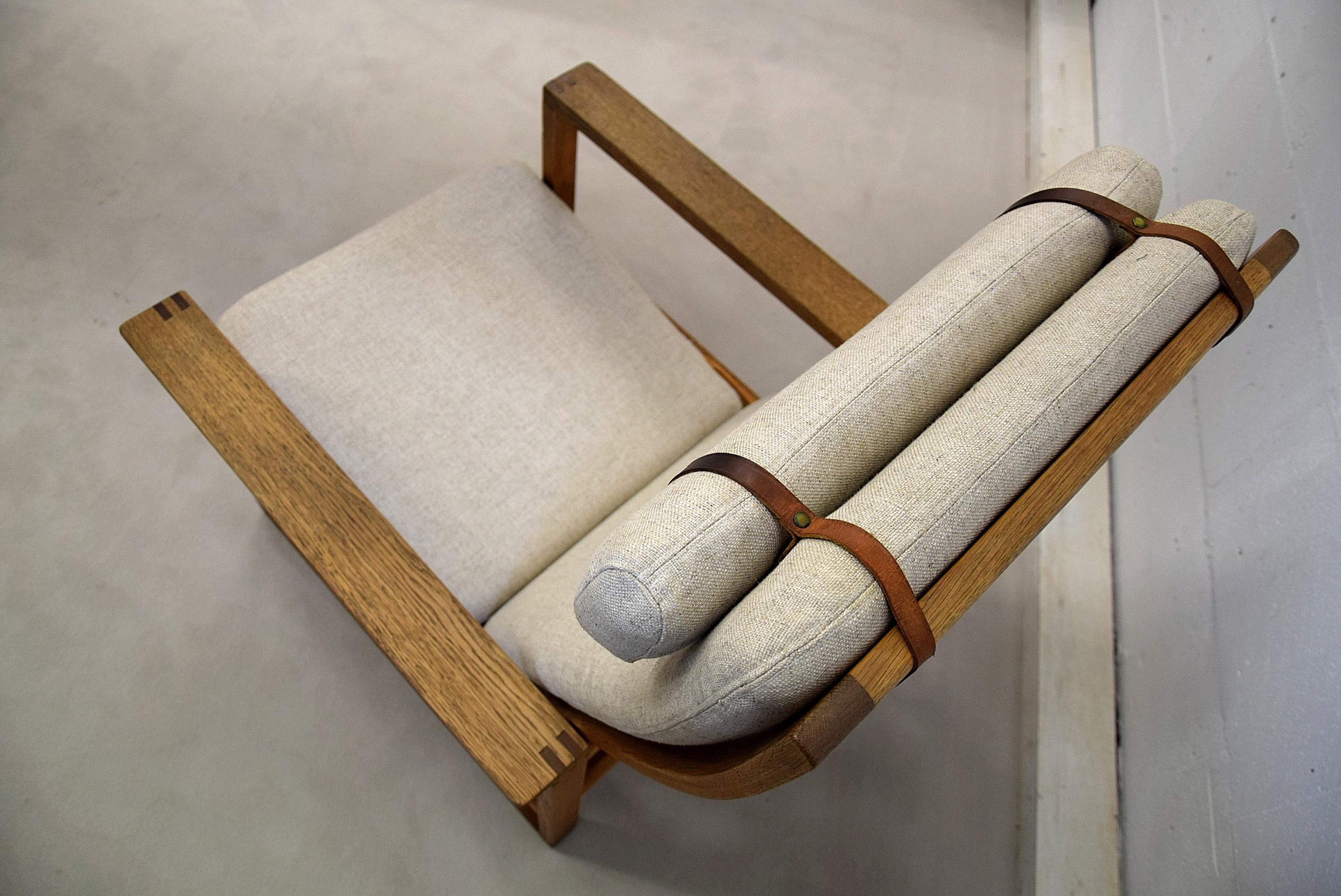 Mid century modern scandinavian oak lounge chair by Børge Mogensen 1