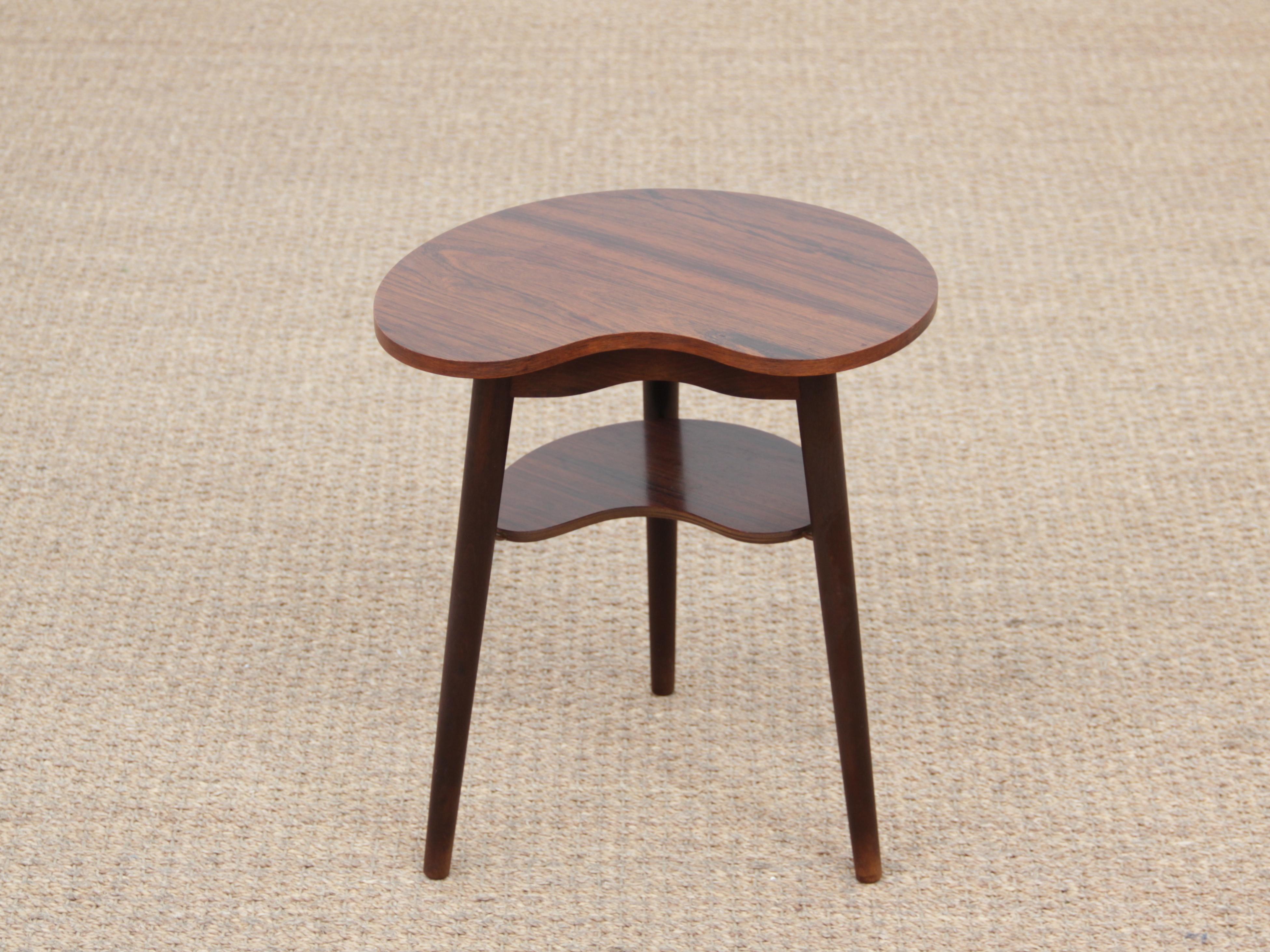 Mid-Century Modern Scandinavian Occasional Table in Rosewood In Good Condition In Courbevoie, FR