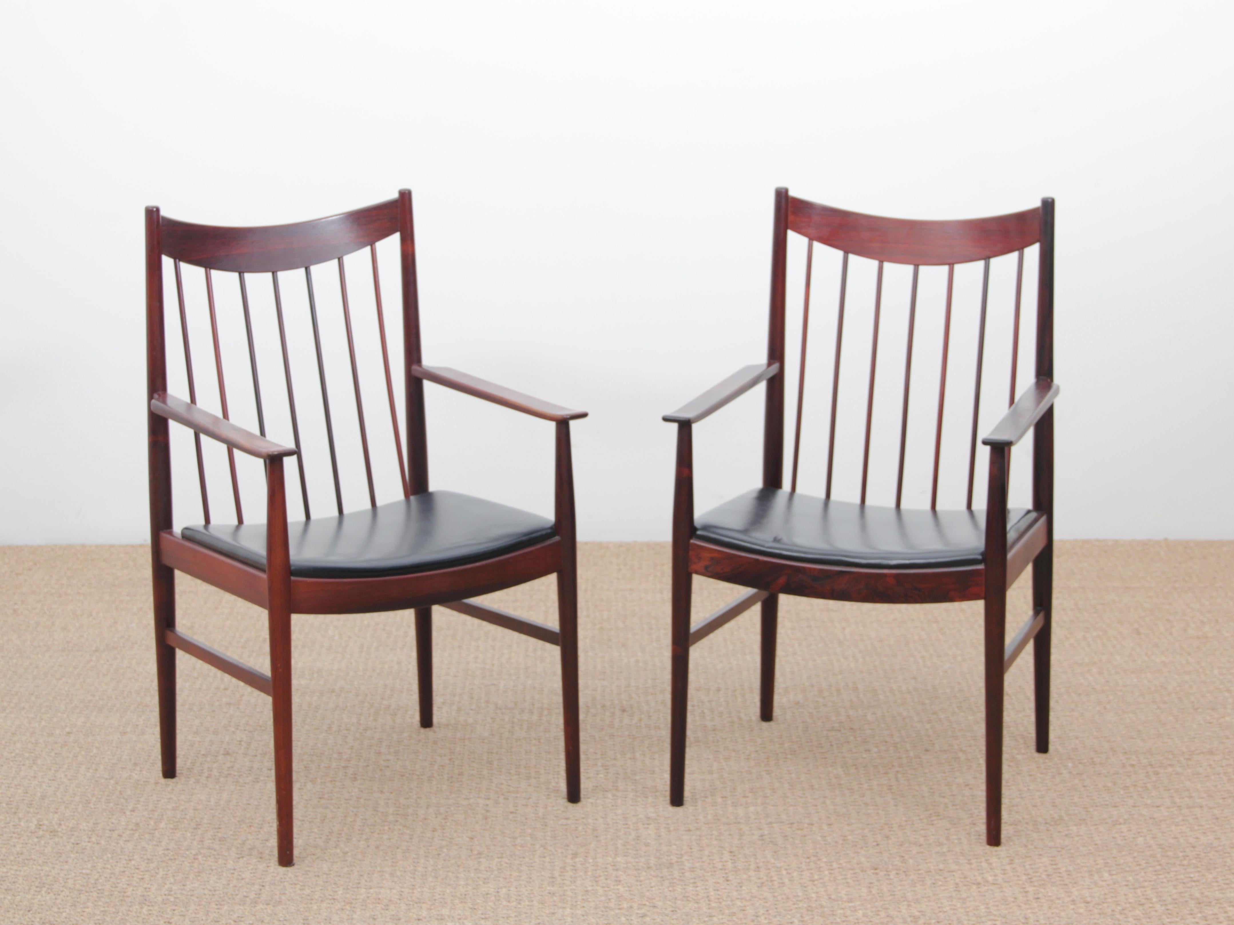 Mid-Century Modern Scandinavian Pair of Armchairs by Arne Vodder In Good Condition For Sale In Courbevoie, FR