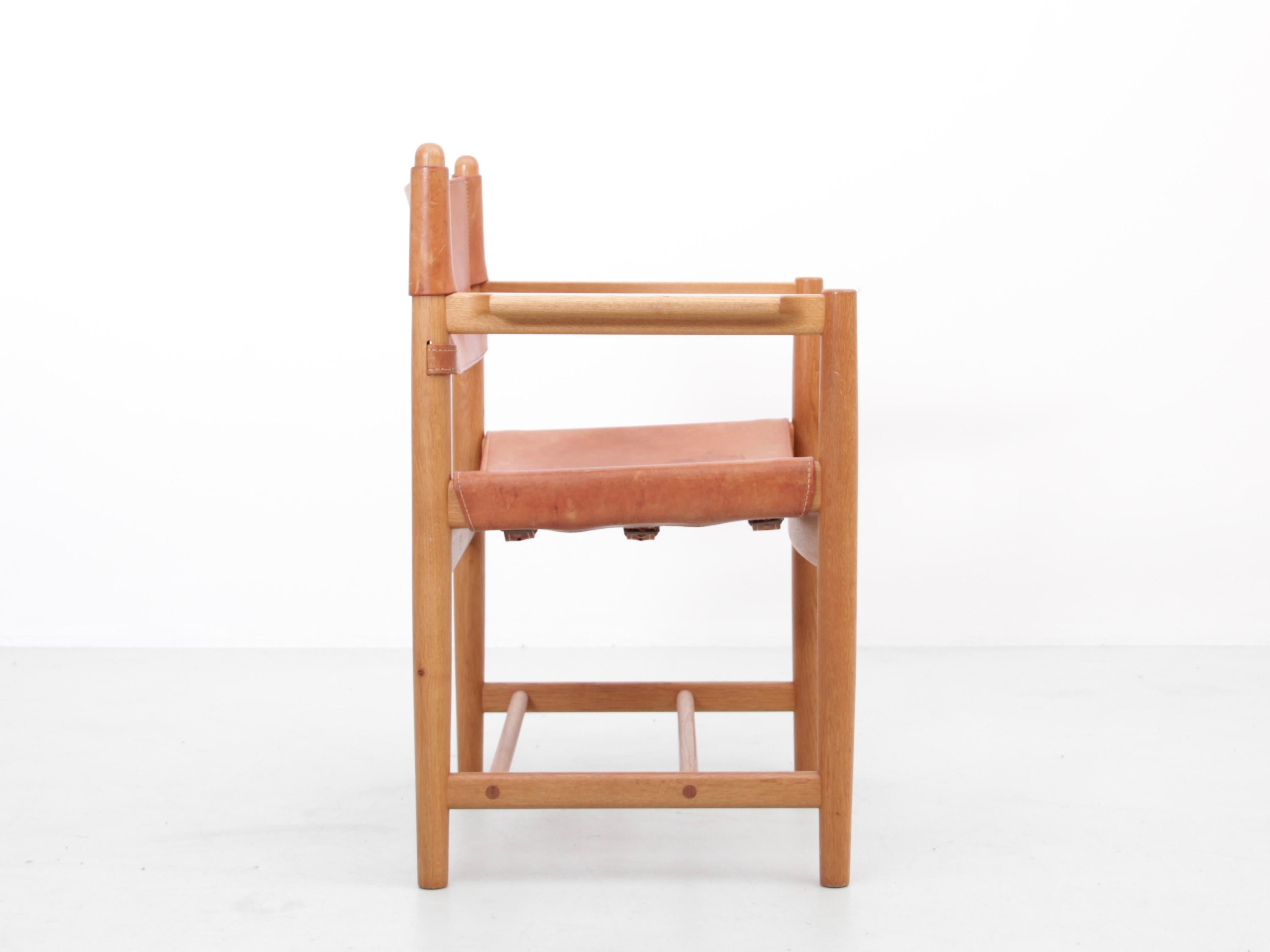 Cuir Paire de fauteuils scandinaves modernes du milieu du siècle dernier par Borge Mogensen, modèle 3238 en vente
