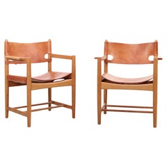 Ein skandinavisches Sesselpaar von Borge Mogensen, Modell 3238, Mid-Century Modern