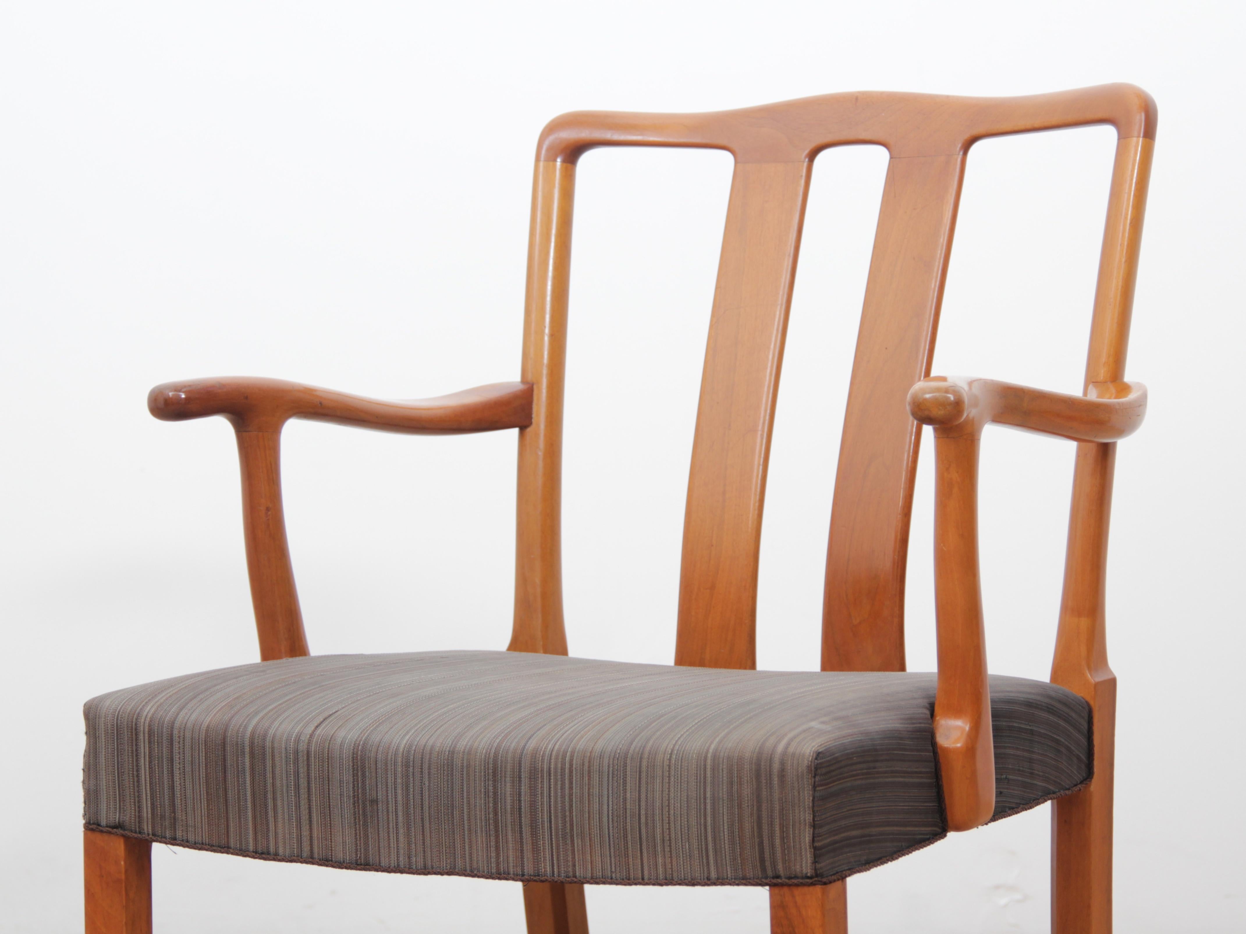 Mid-Century Modern Scandinavian Pair of Armchairs by Ole Wancher For Sale 5