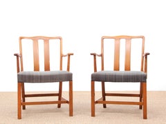 Mid-Century Modern Scandinavian Pair of Armchairs by Ole Wancher