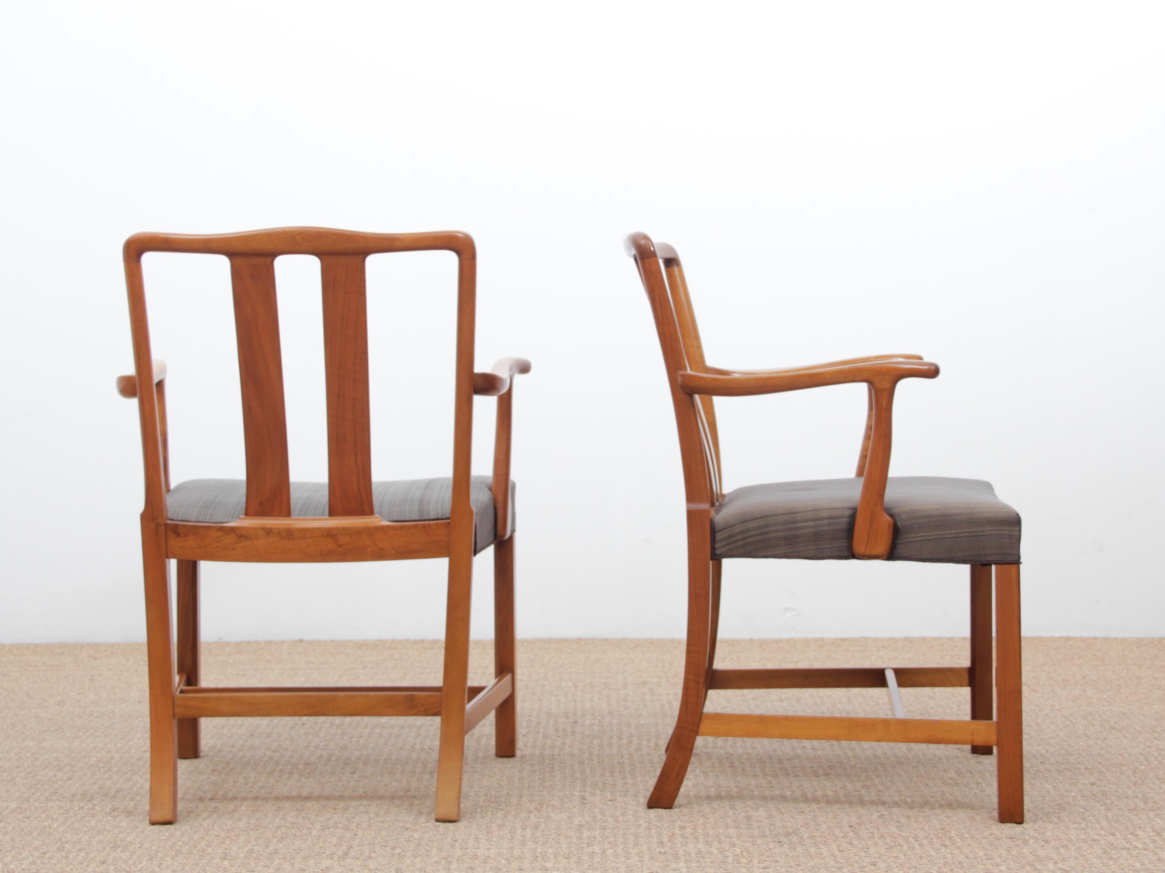 Mid-Century Modern Scandinavian Pair of Armchairs by Ole Wancher In Good Condition For Sale In Courbevoie, FR