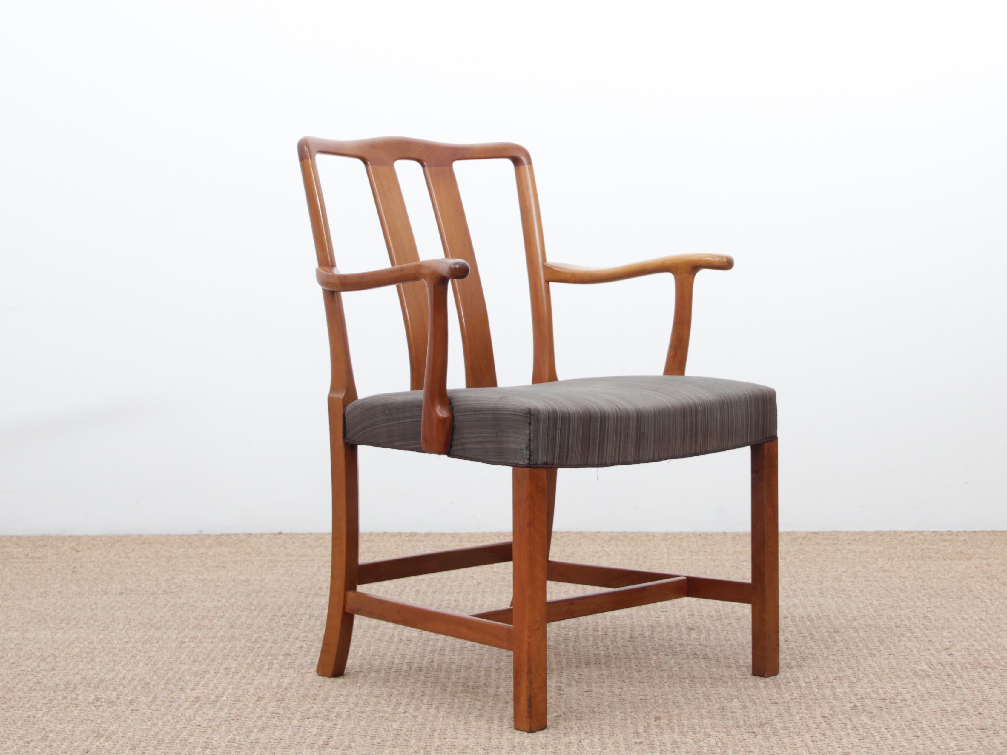 Mahogany Mid-Century Modern Scandinavian Pair of Armchairs by Ole Wancher For Sale
