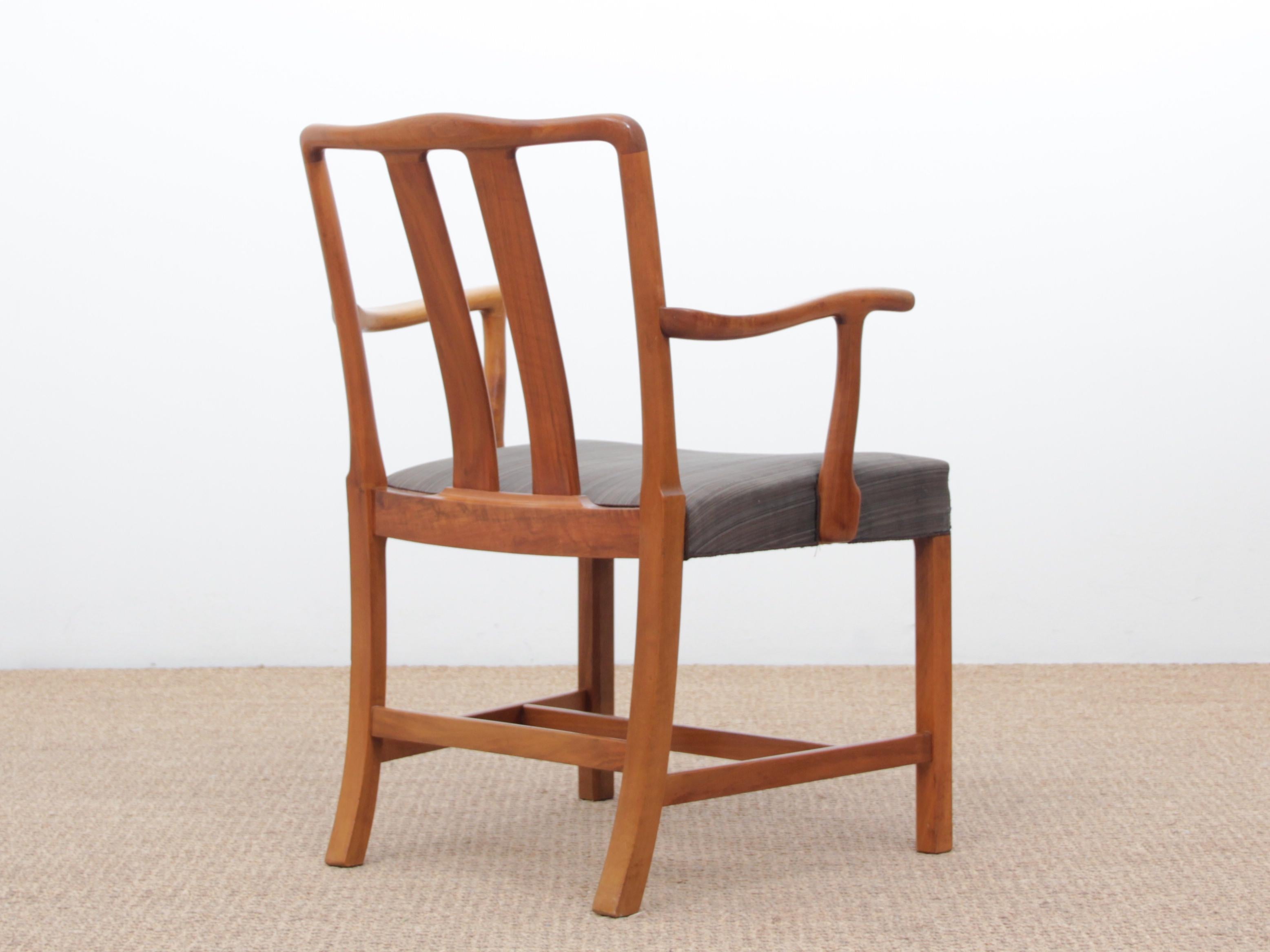 Mid-Century Modern Scandinavian Pair of Armchairs by Ole Wancher For Sale 2