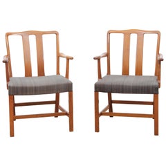 Vintage Mid-Century Modern Scandinavian Pair of Armchairs by Ole Wancher