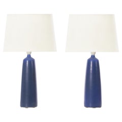 Mid-Century Modern Scandinavian Pair of Ceramic Table Lamps by Palshus