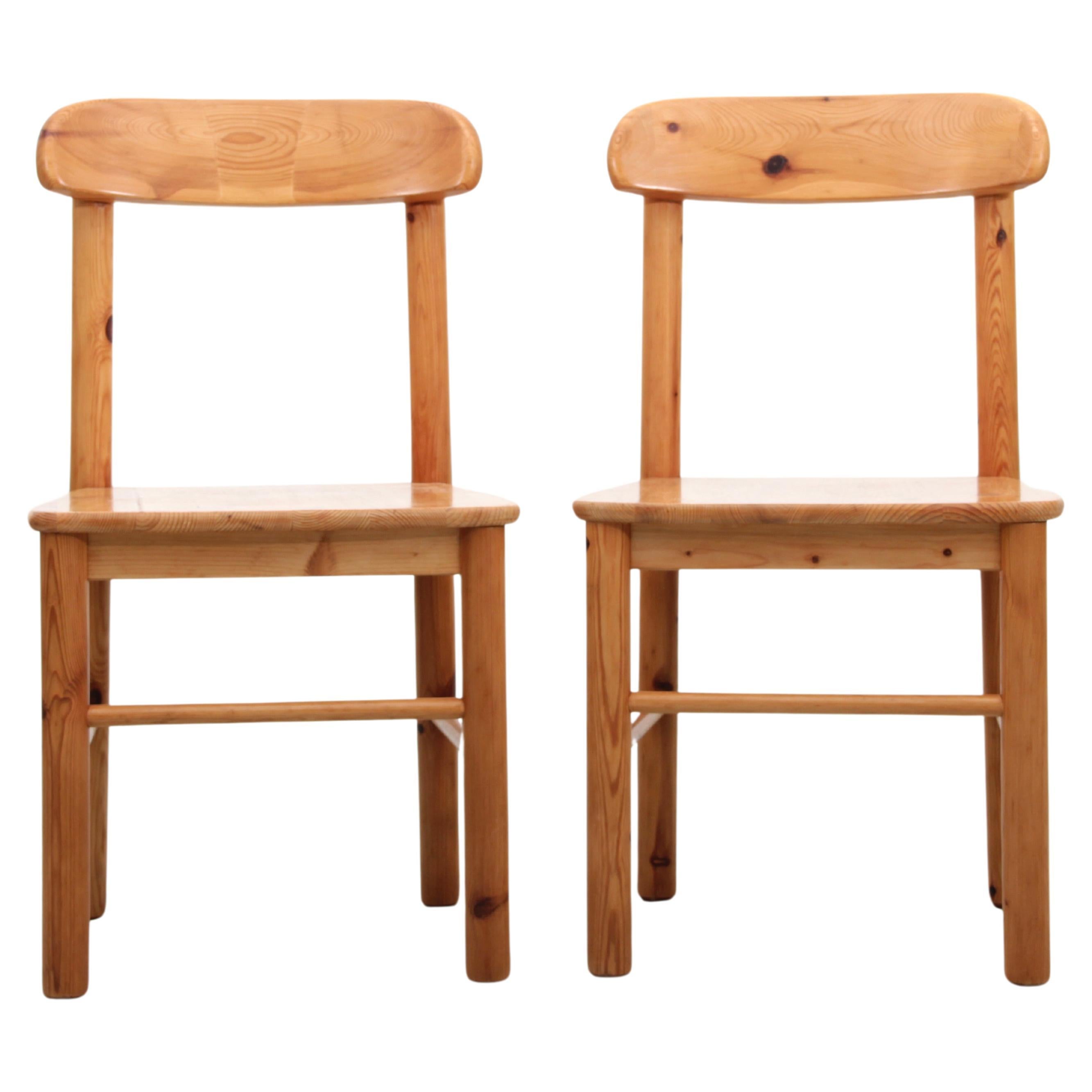 Mid-Century modern scandinavian pair of chairs in pine by Rainer Daumiller For Sale